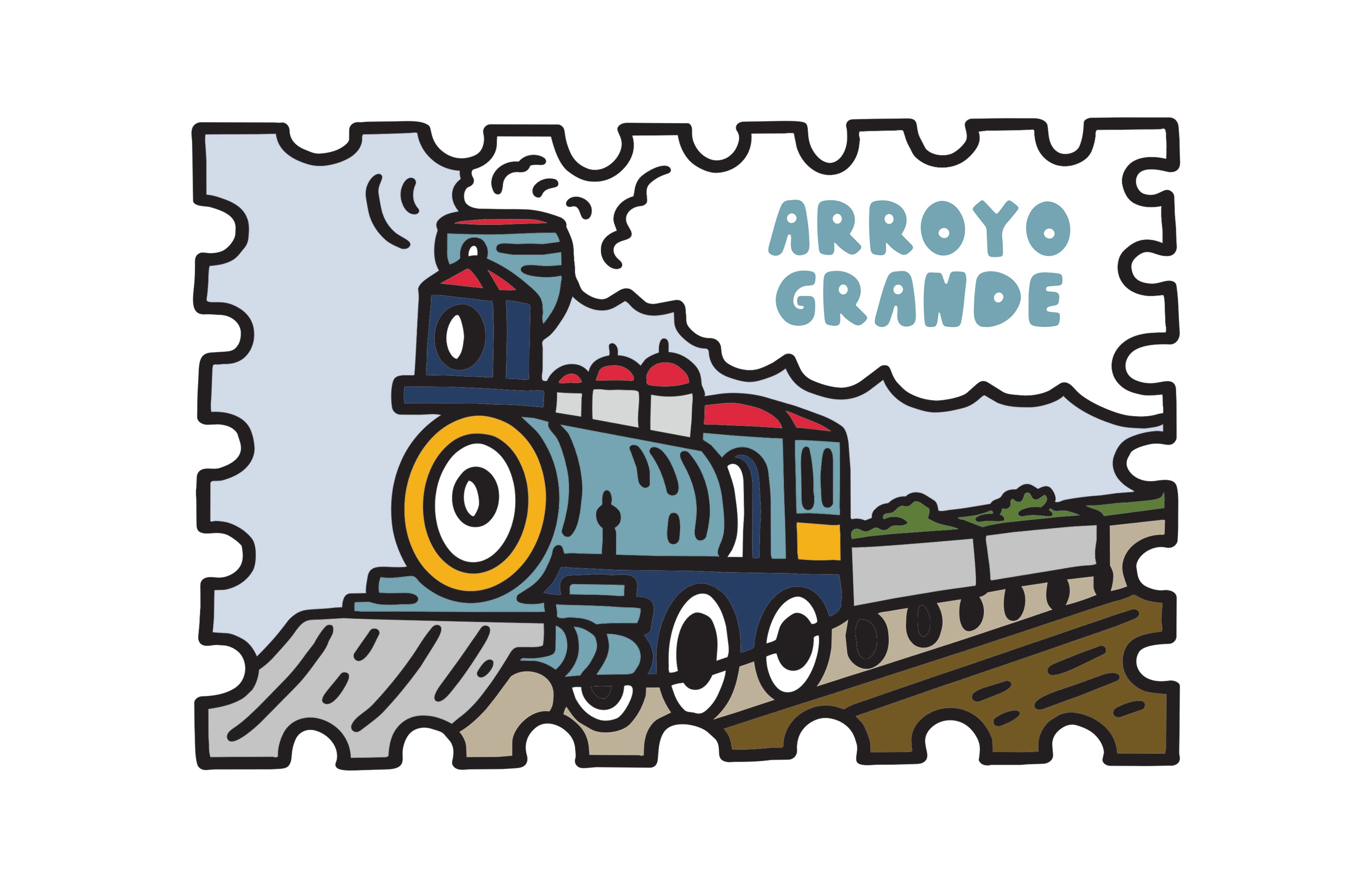 ARROYO GRANDE TRAIN STAMP PRINT