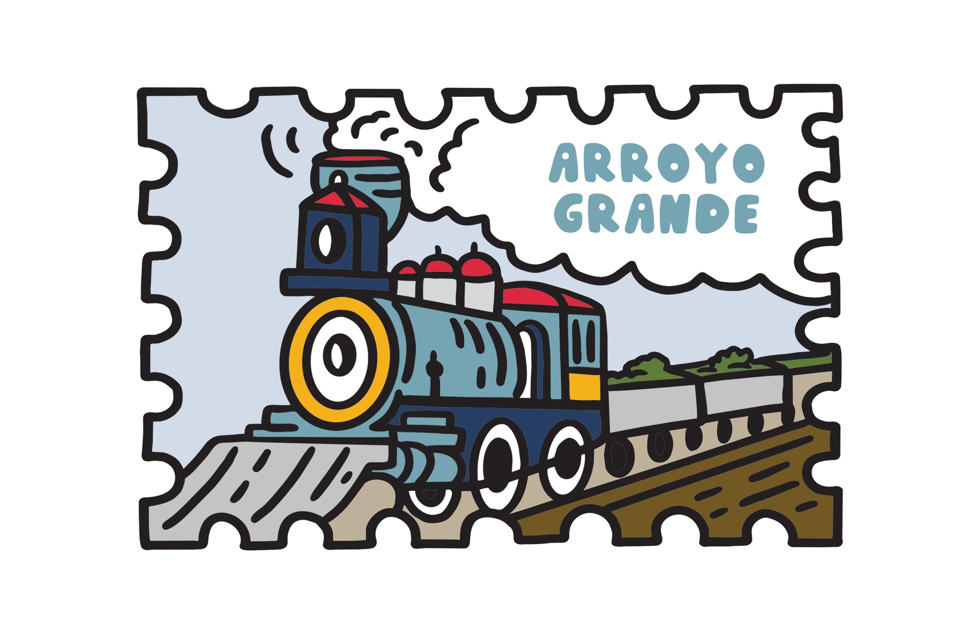 ARROYO GRANDE TRAIN STAMP PRINT