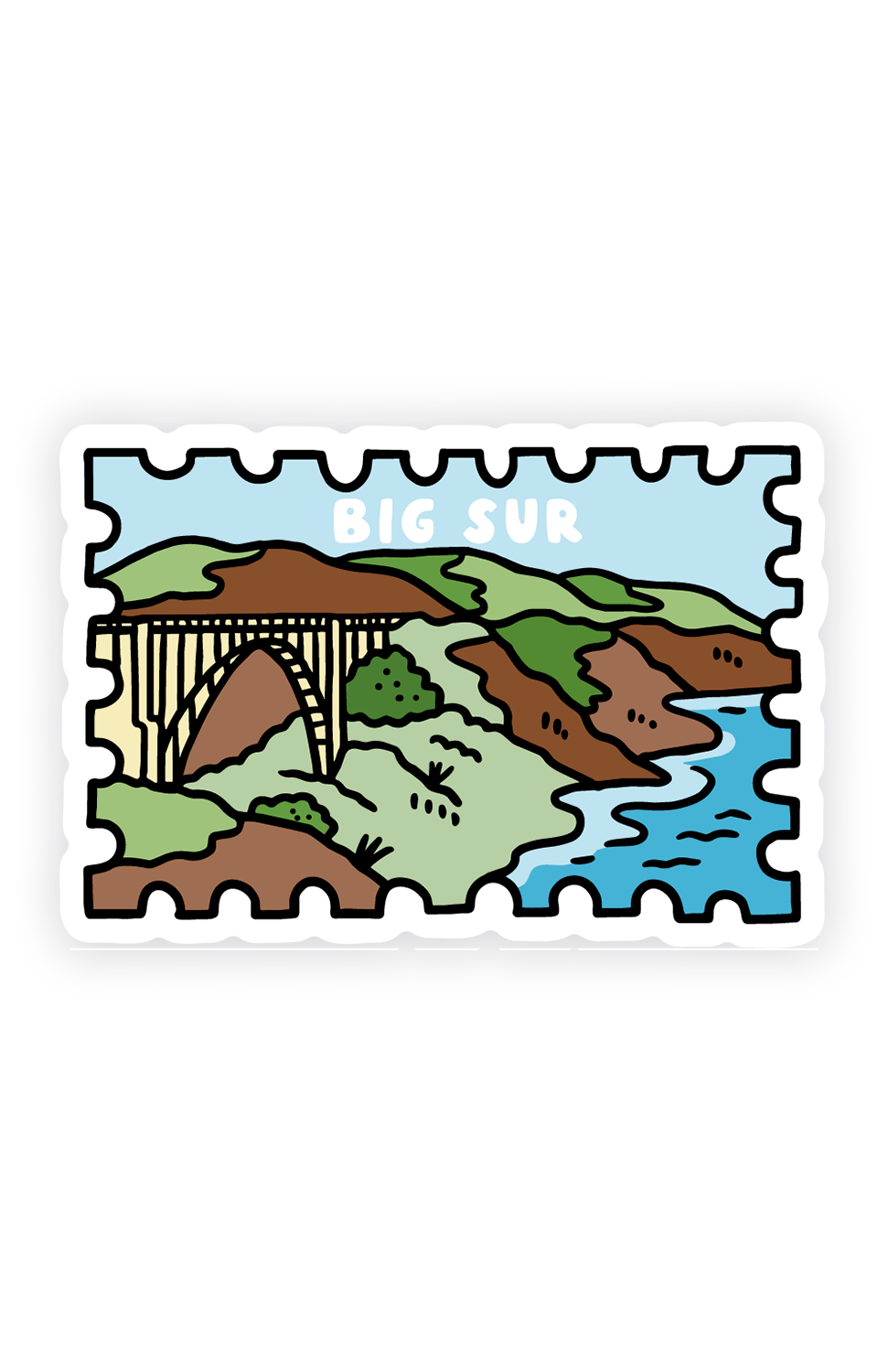 BIG SUR BIXBY BRIDGE STAMP STICKER