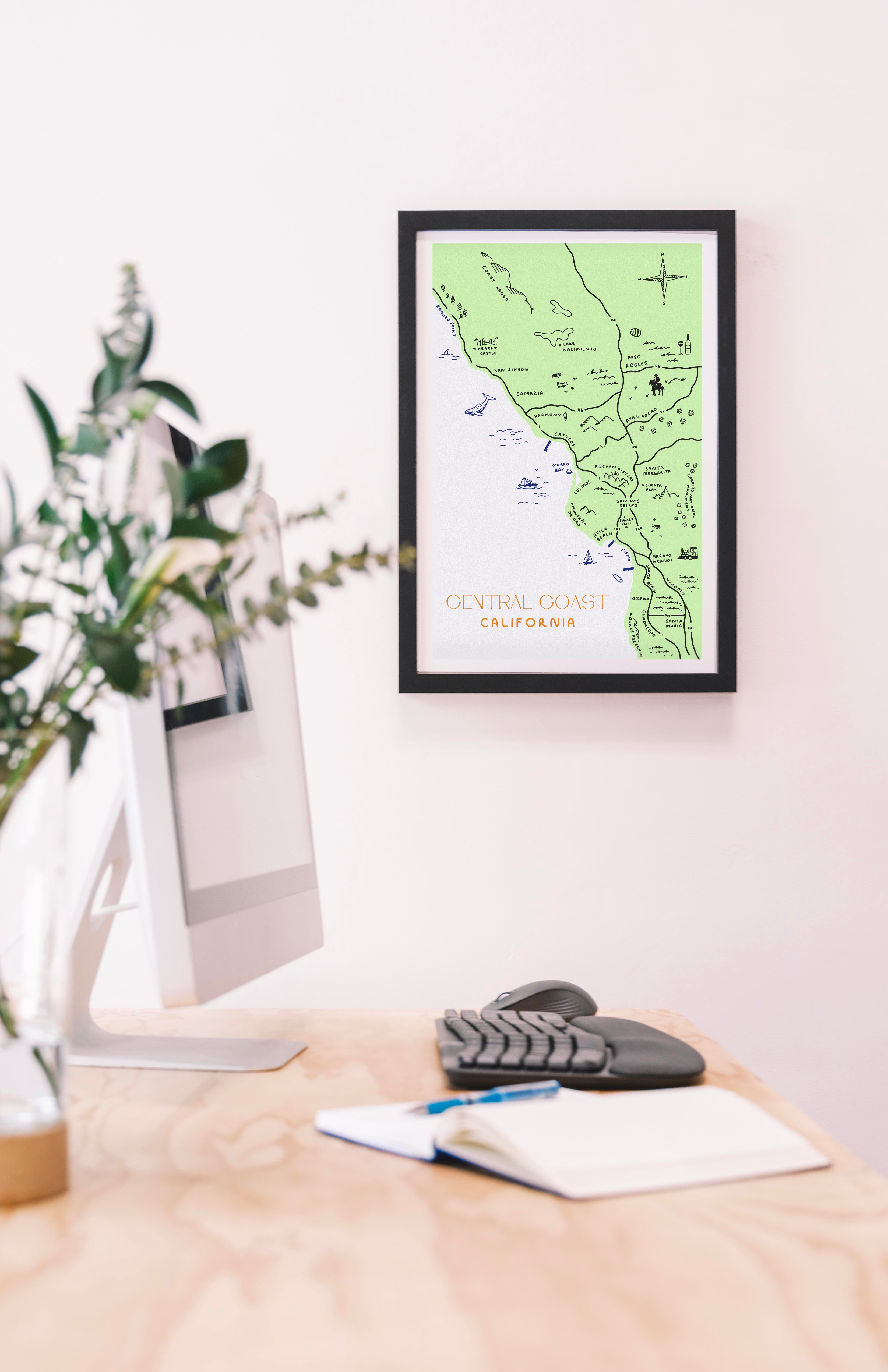 CENTRAL COAST MAP PRINT