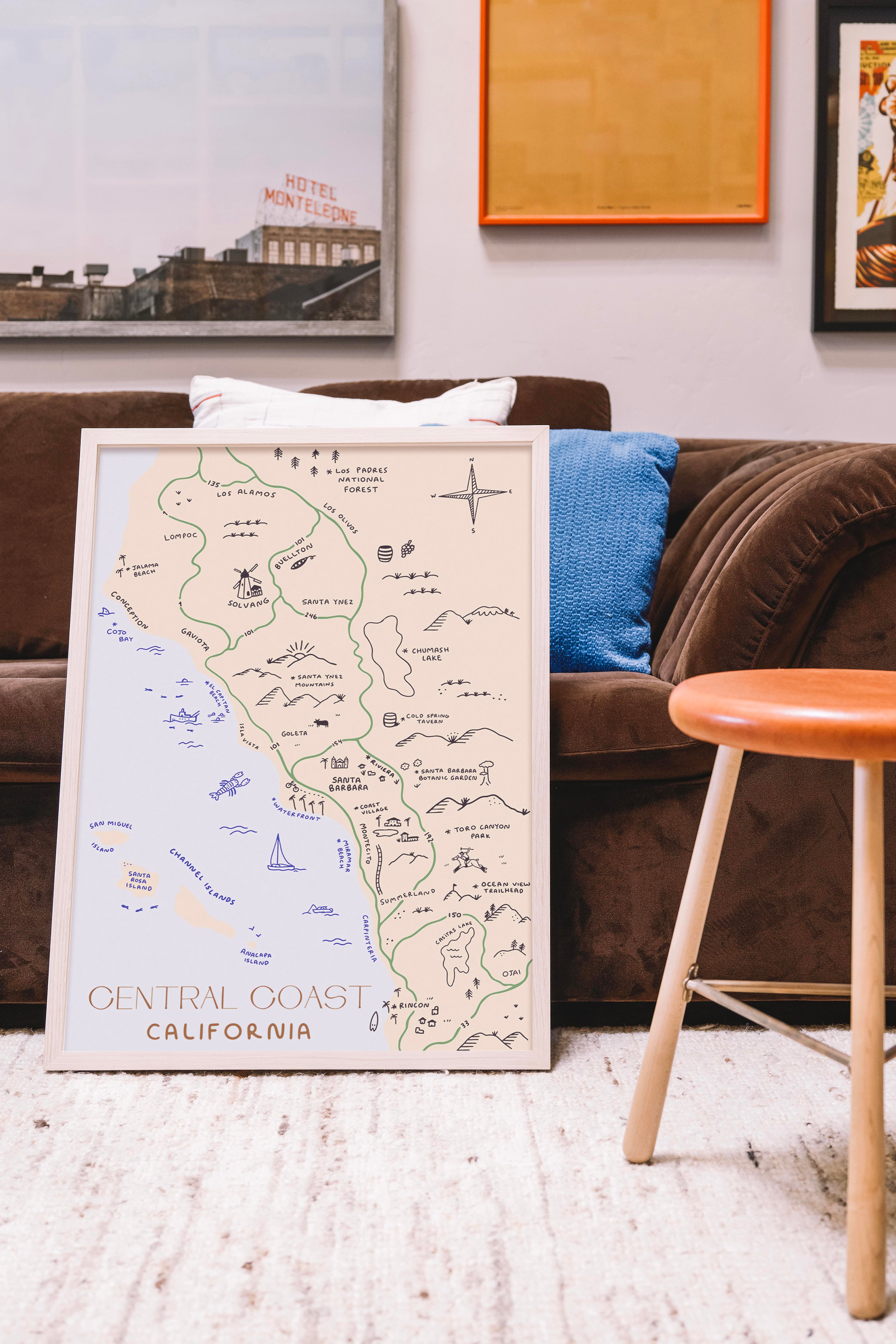 SOUTH CENTRAL COAST MAP PRINT