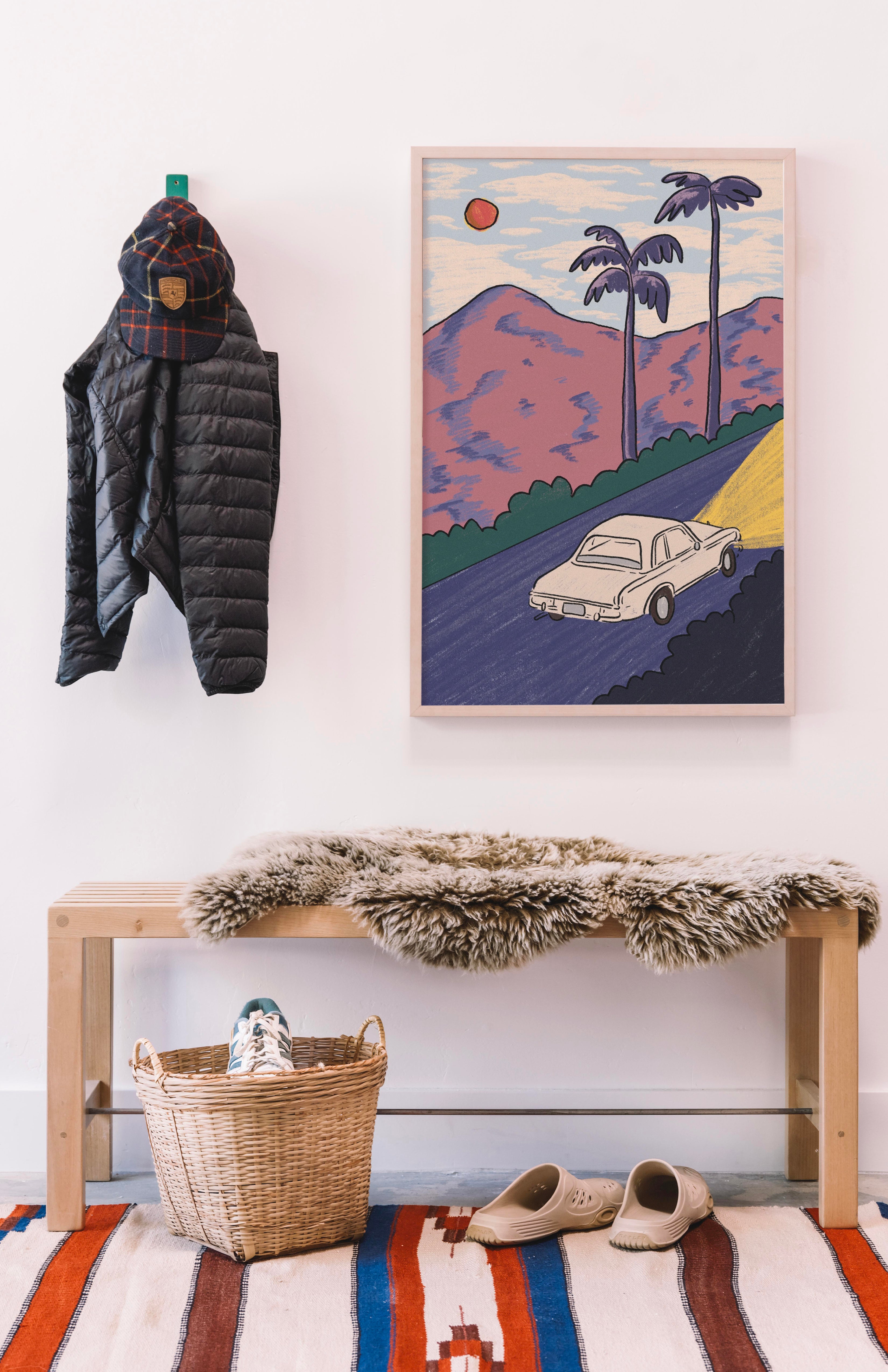 DRIVING AT SUNSET PRINT