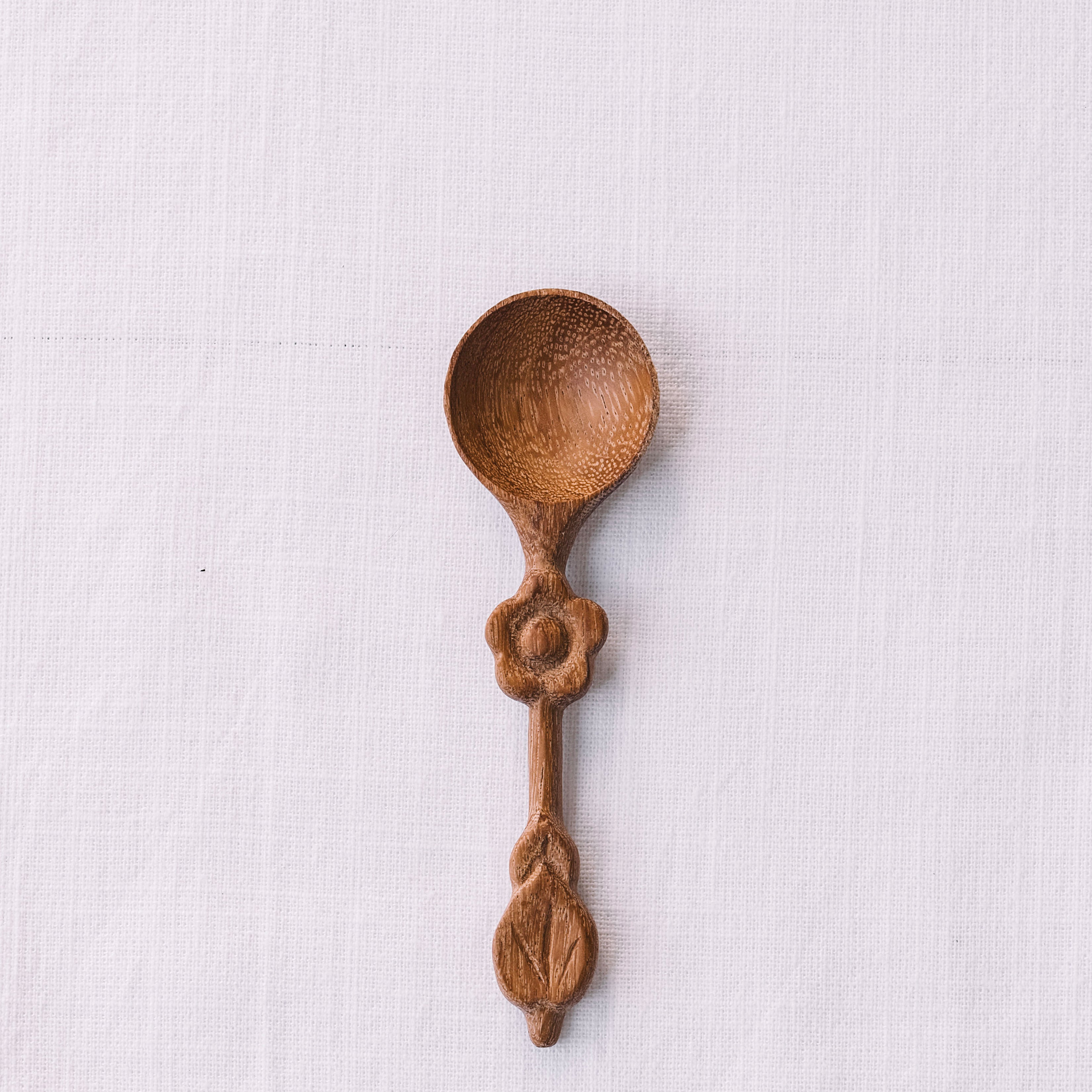 FLOWER HANDLE WOODEN SPOON