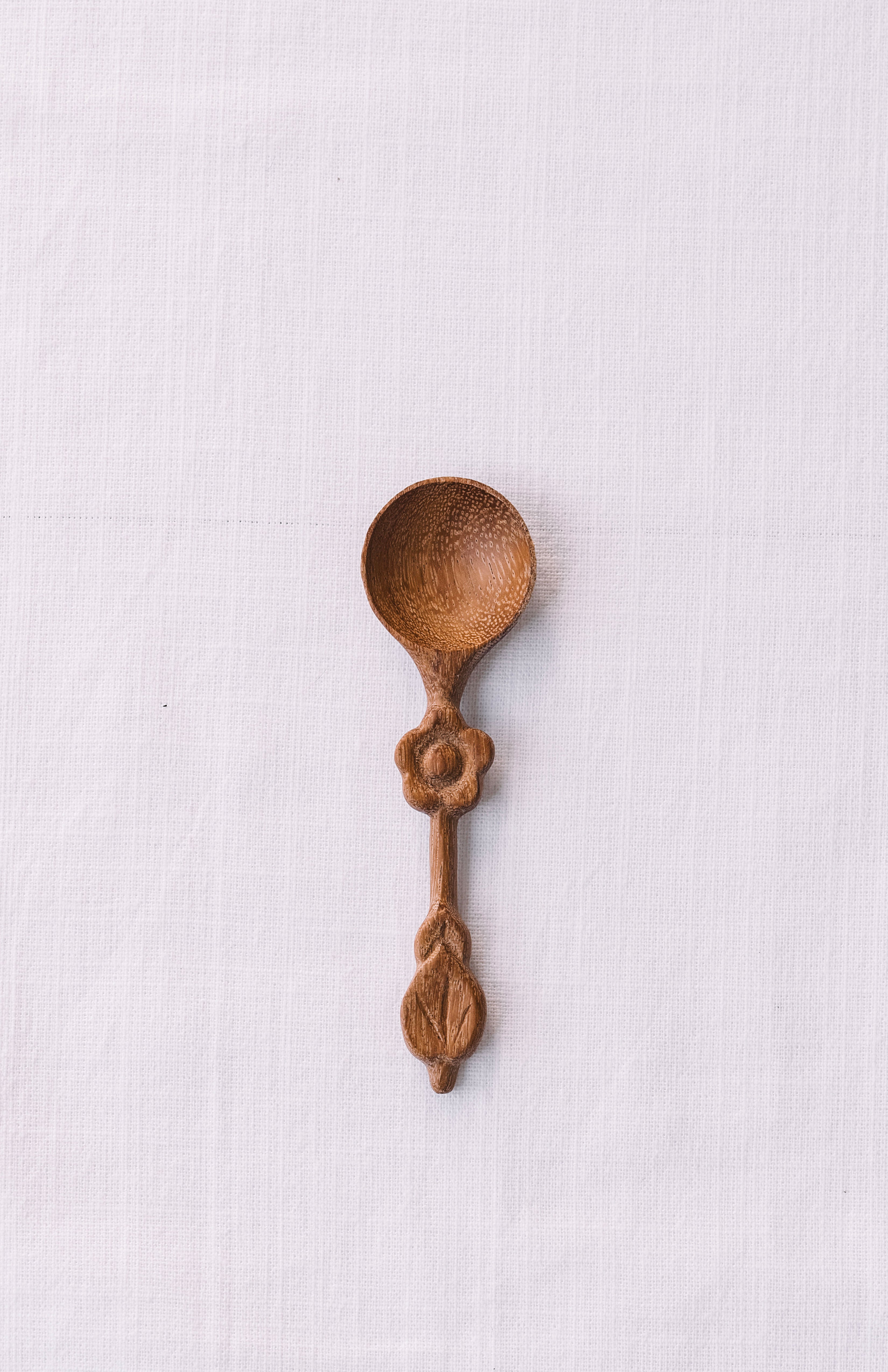 FLOWER HANDLE WOODEN SPOON