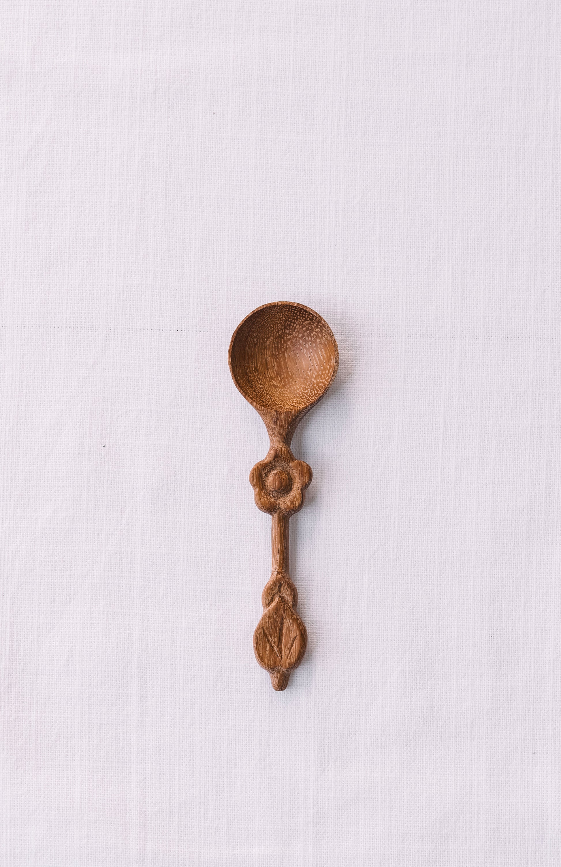 FLOWER HANDLE WOODEN SPOON