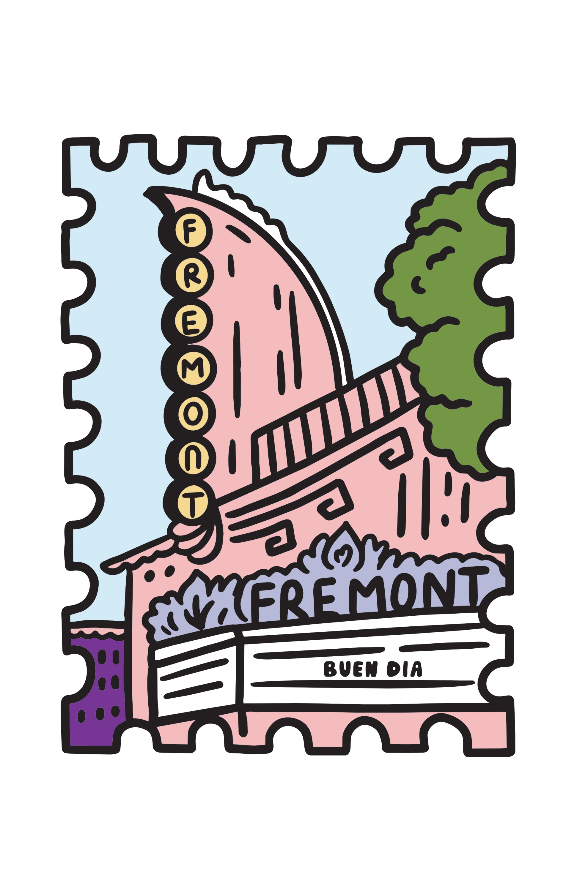 FREMONT THEATRE STAMP PRINT