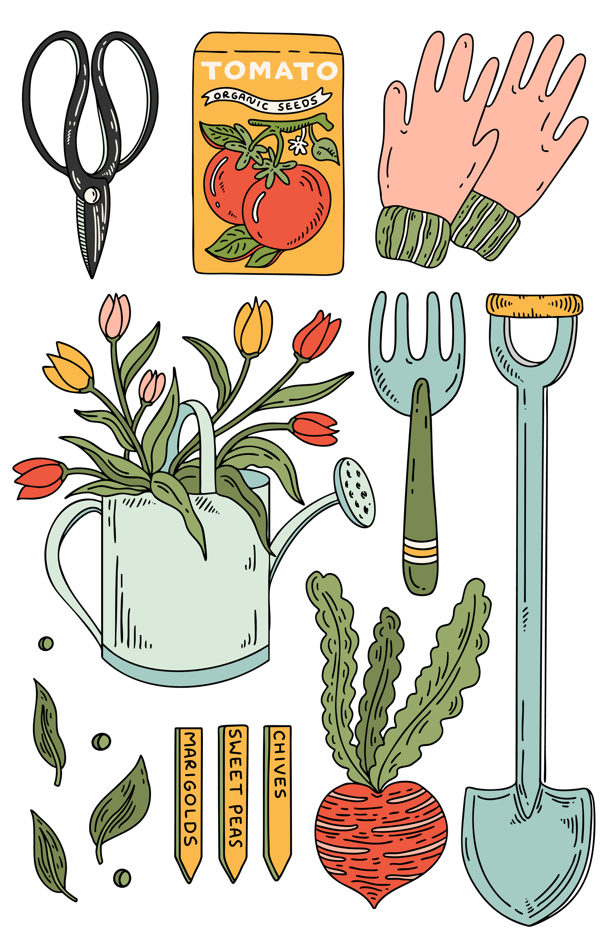 GARDENING TOOLS PRINT