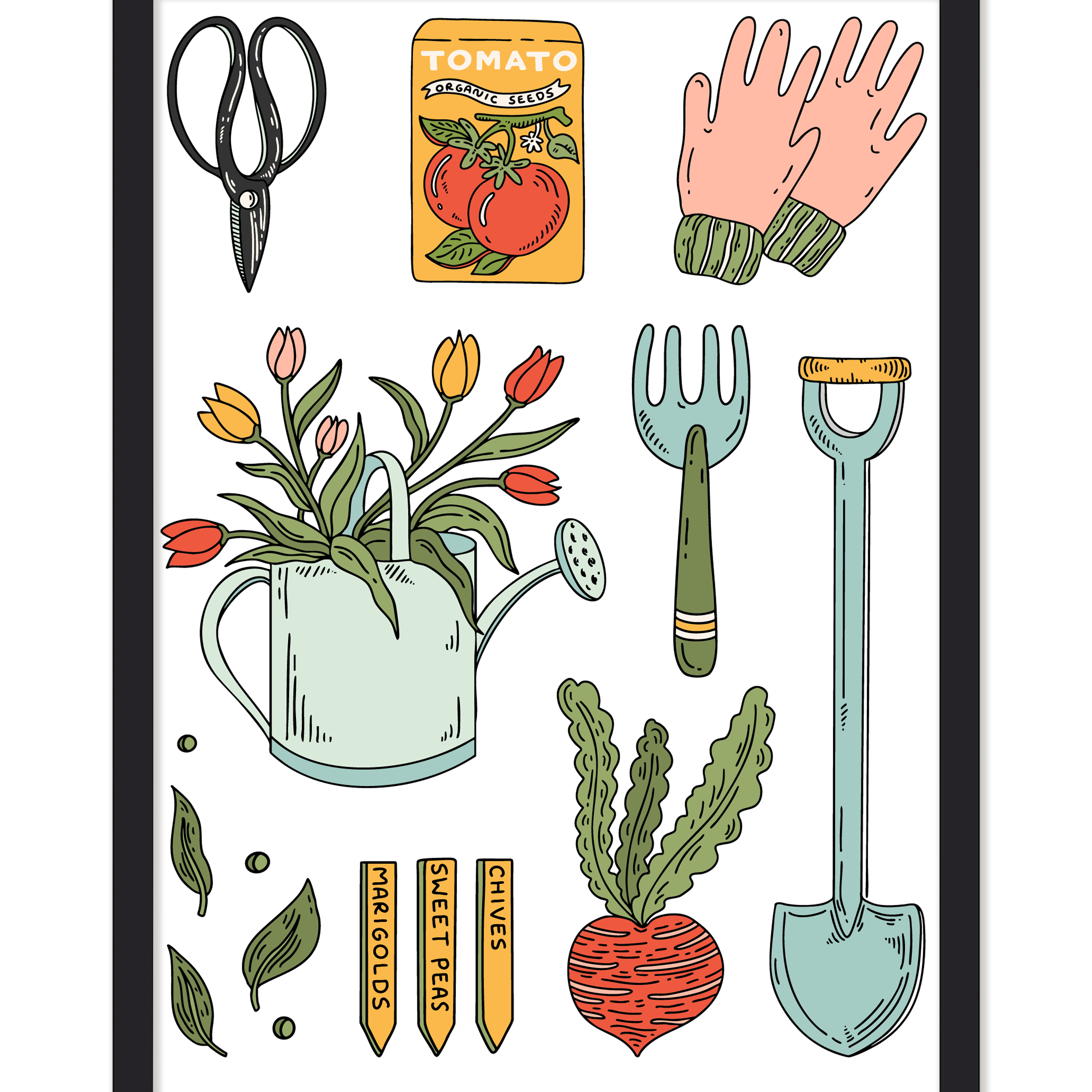 GARDENING TOOLS PRINT