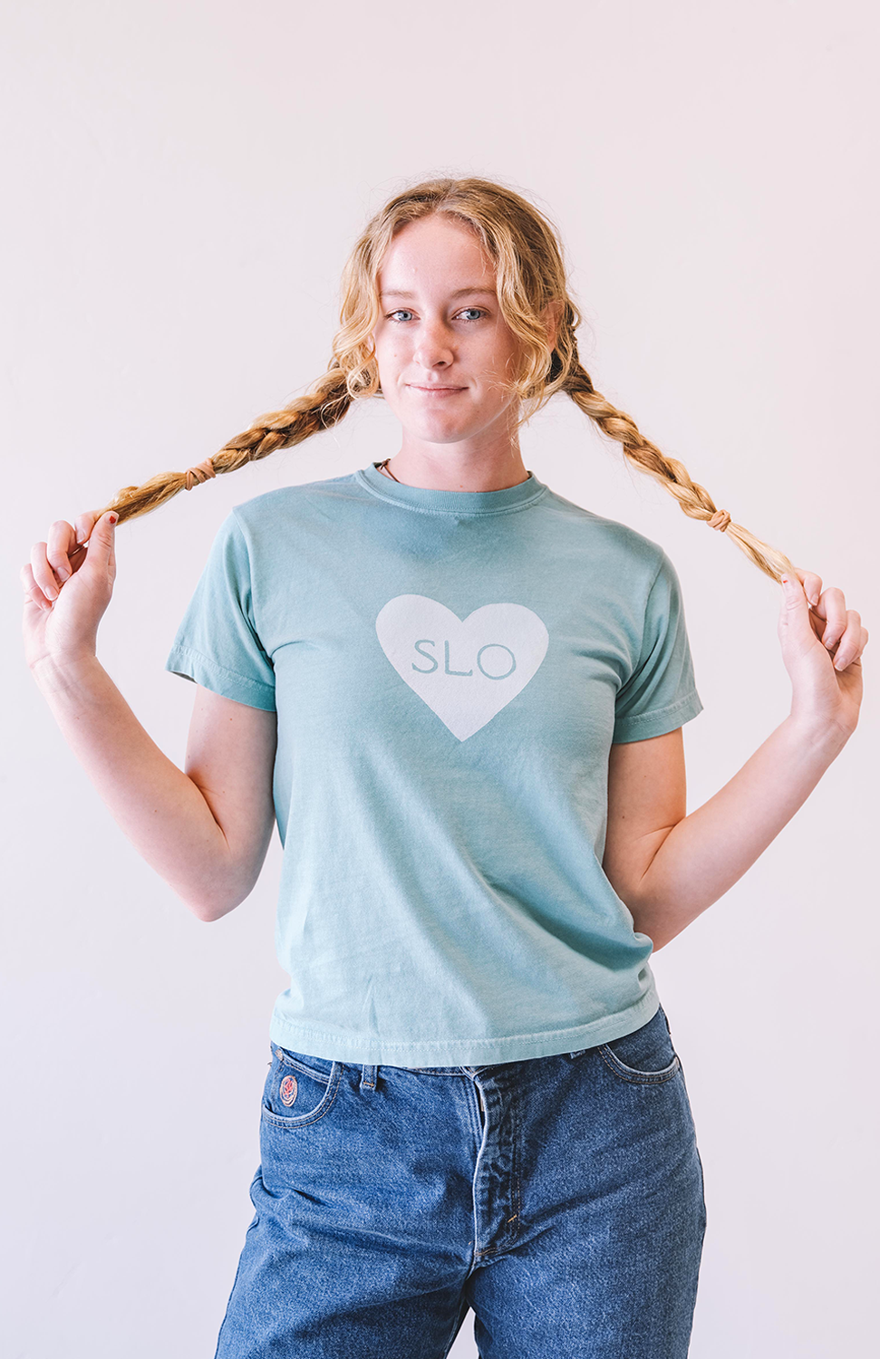 I HEART SLO BABY TEE IN GREEN