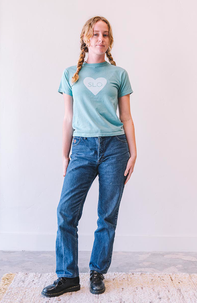 I HEART SLO BABY TEE IN GREEN