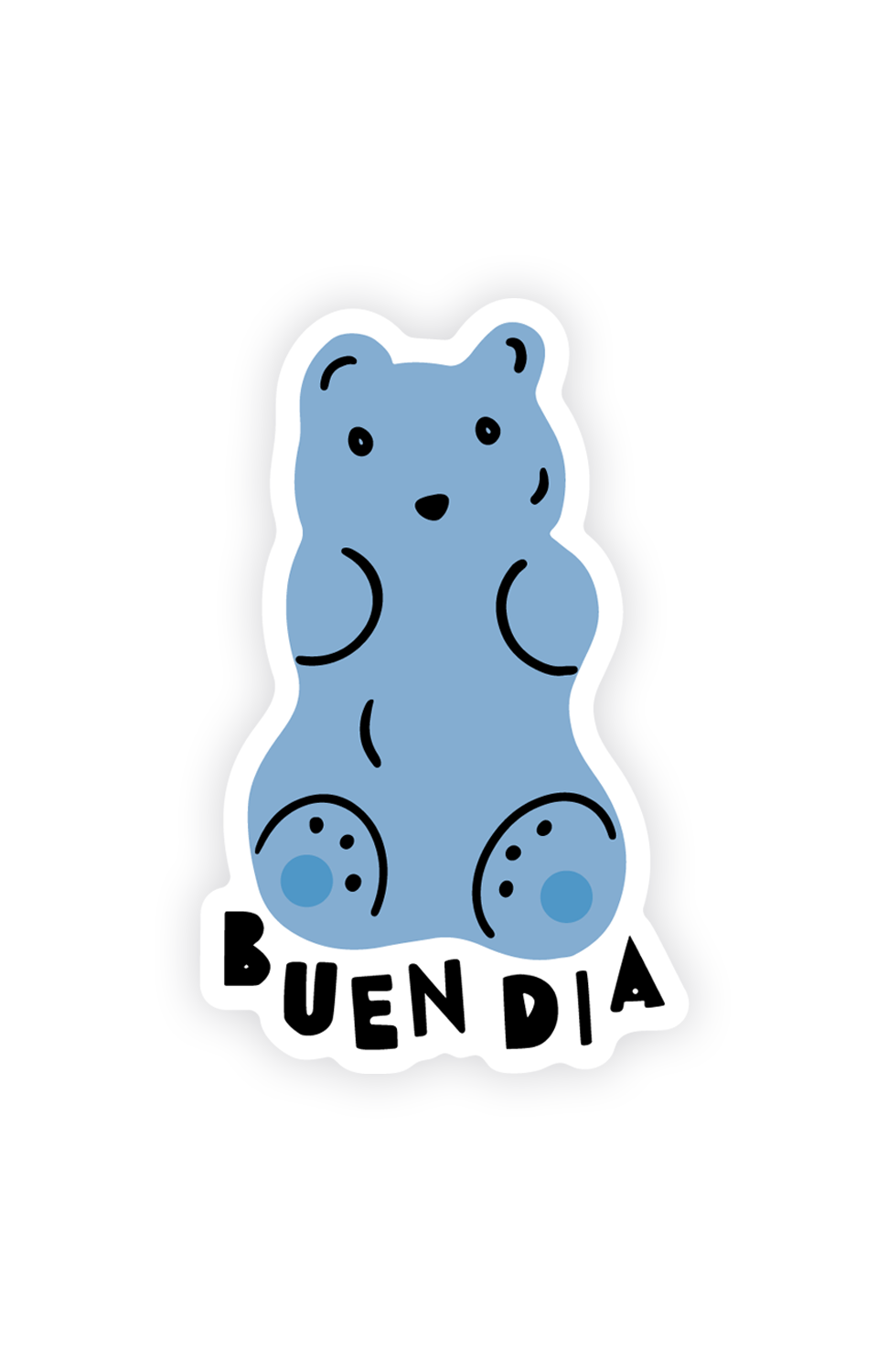 BLUE BUEN DIA GUMMY BEAR STICKER