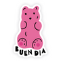 PINK BUEN DIA GUMMY BEAR STICKER