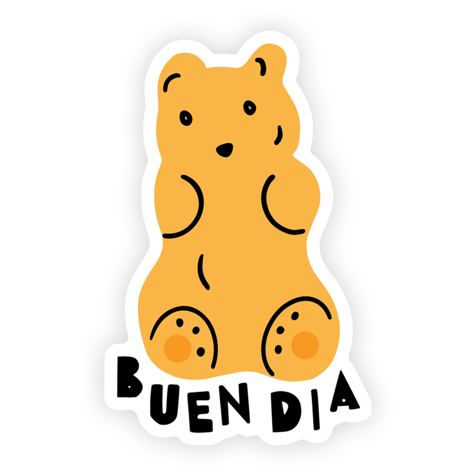 YELLOW BUEN DIA GUMMY BEAR STICKER