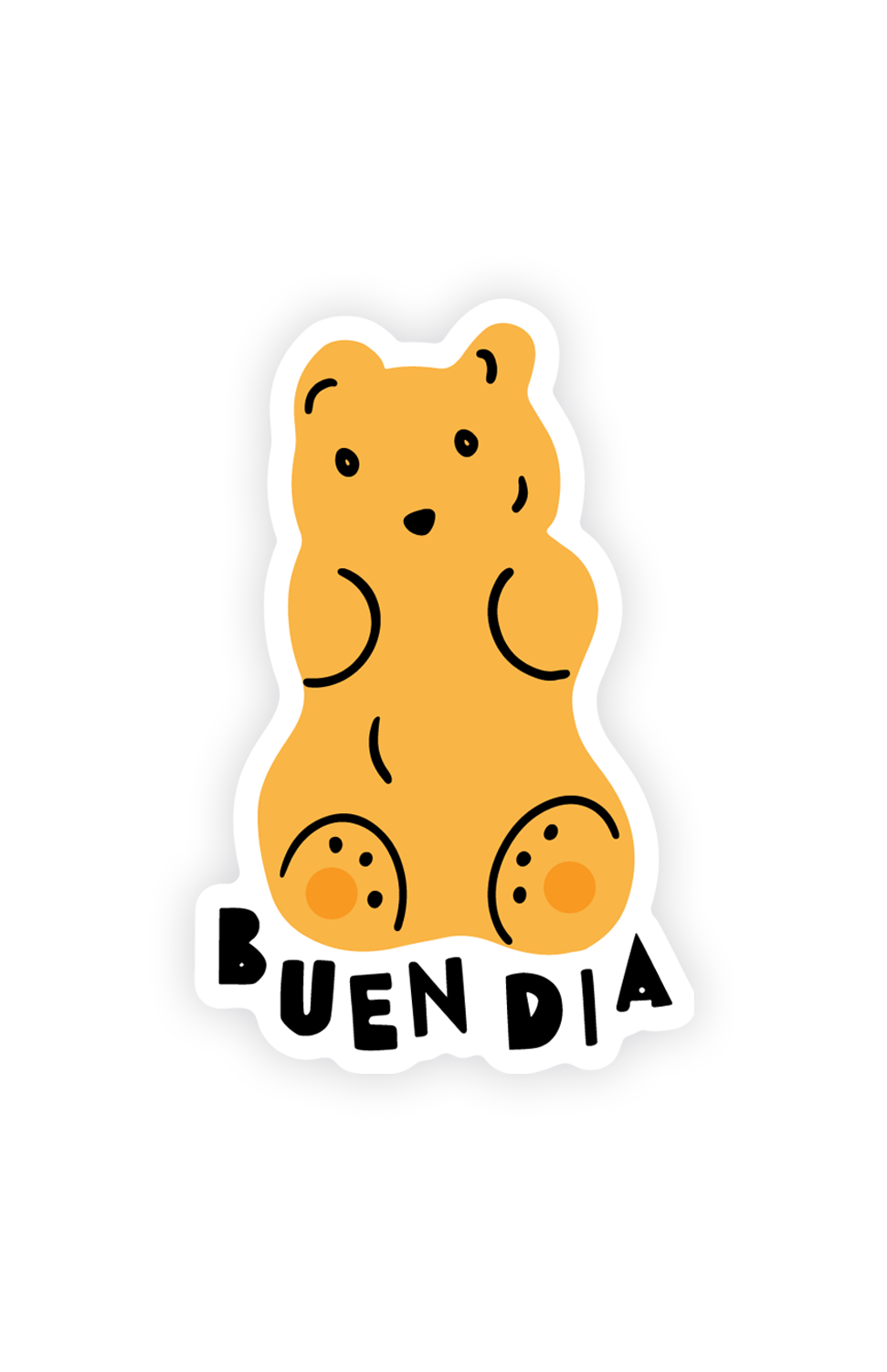 YELLOW BUEN DIA GUMMY BEAR STICKER