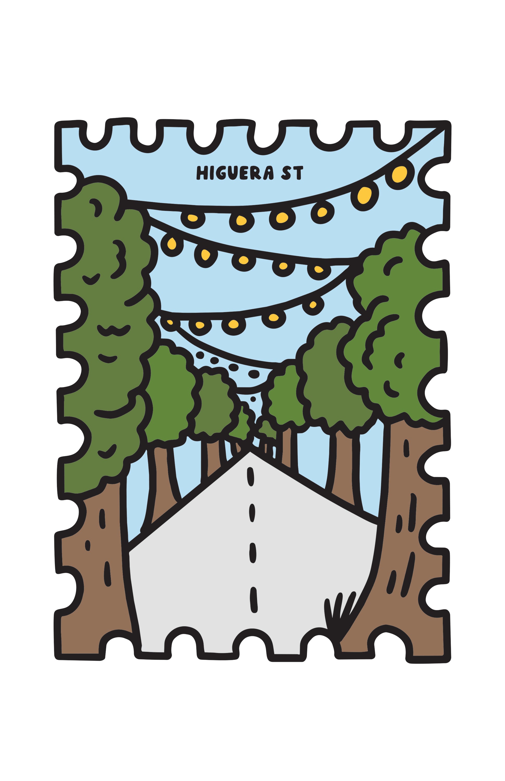 HIGUERA STREET STAMP PRINT