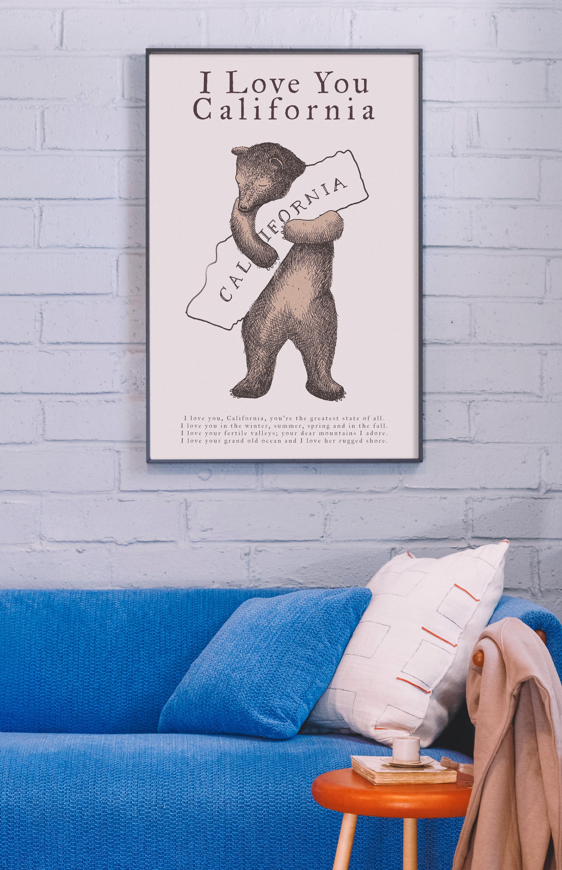 I LOVE YOU CALIFORNIA BEAR PRINT