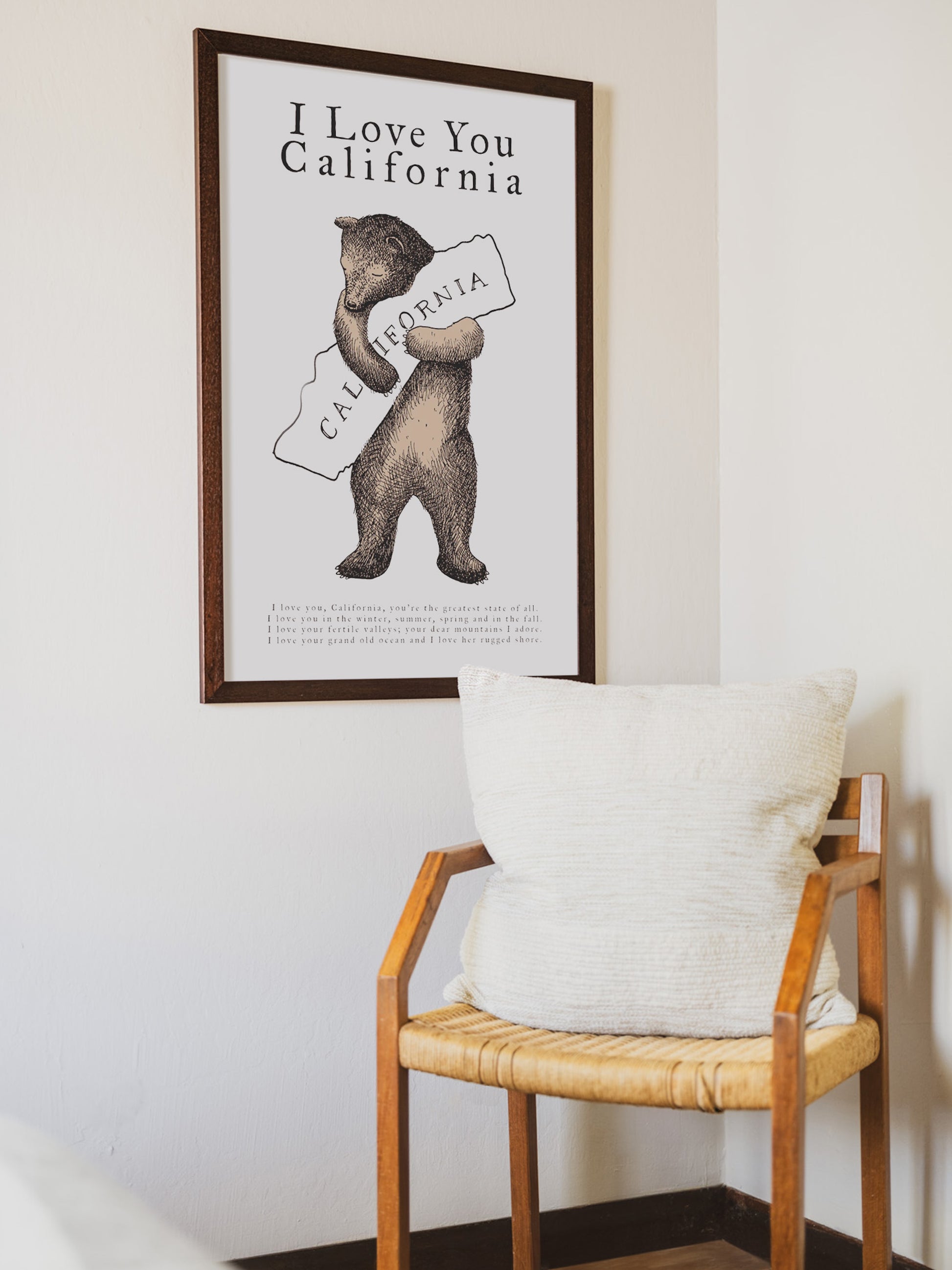 I LOVE YOU CALIFORNIA BEAR PRINT