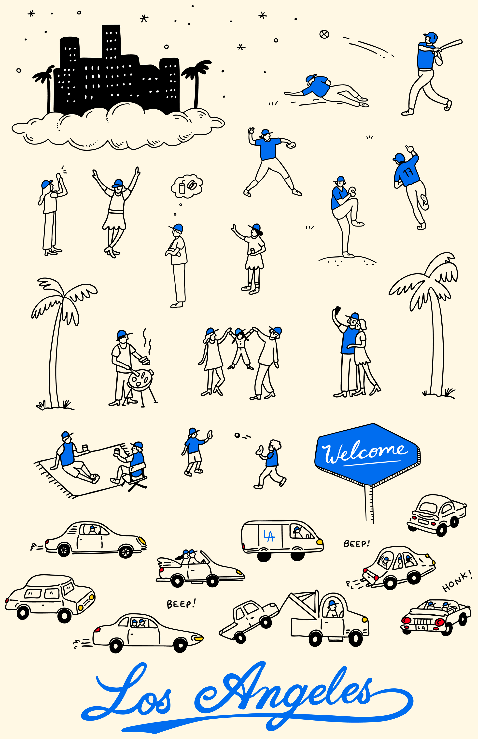 LA GAME DAY PRINT
