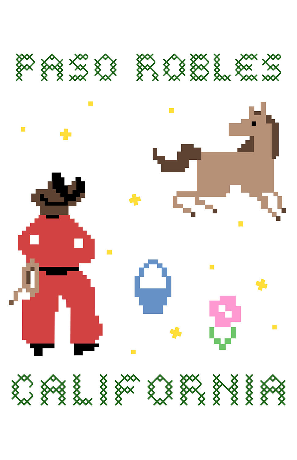 CROSS STITCH COWBOY PRINT