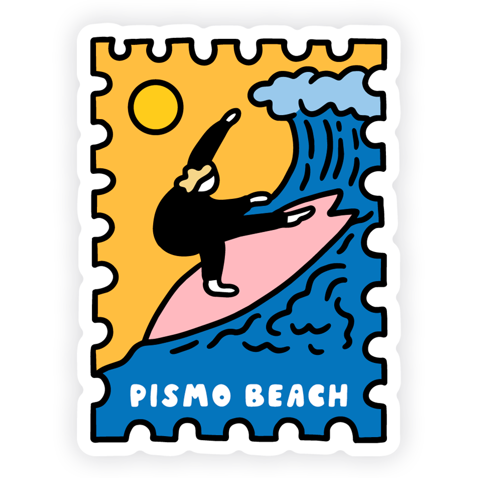 PISMO SURFER STAMP STICKER