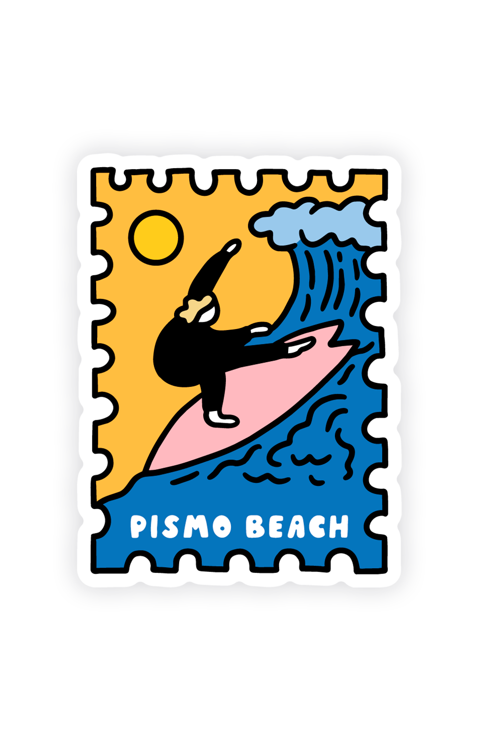PISMO SURFER STAMP STICKER