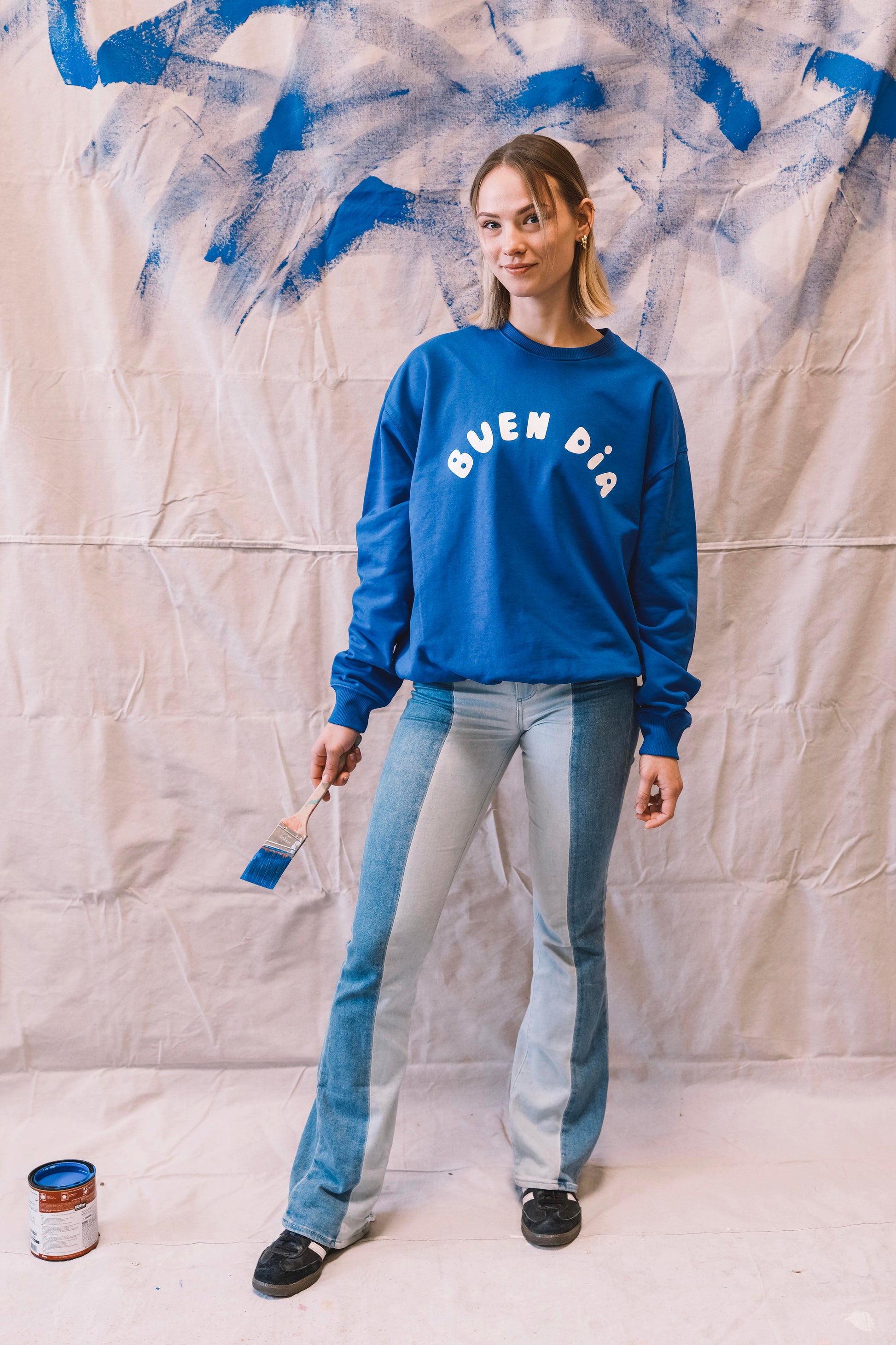 BUEN DIA PUFF SWEATSHIRT IN WORKER BLUE