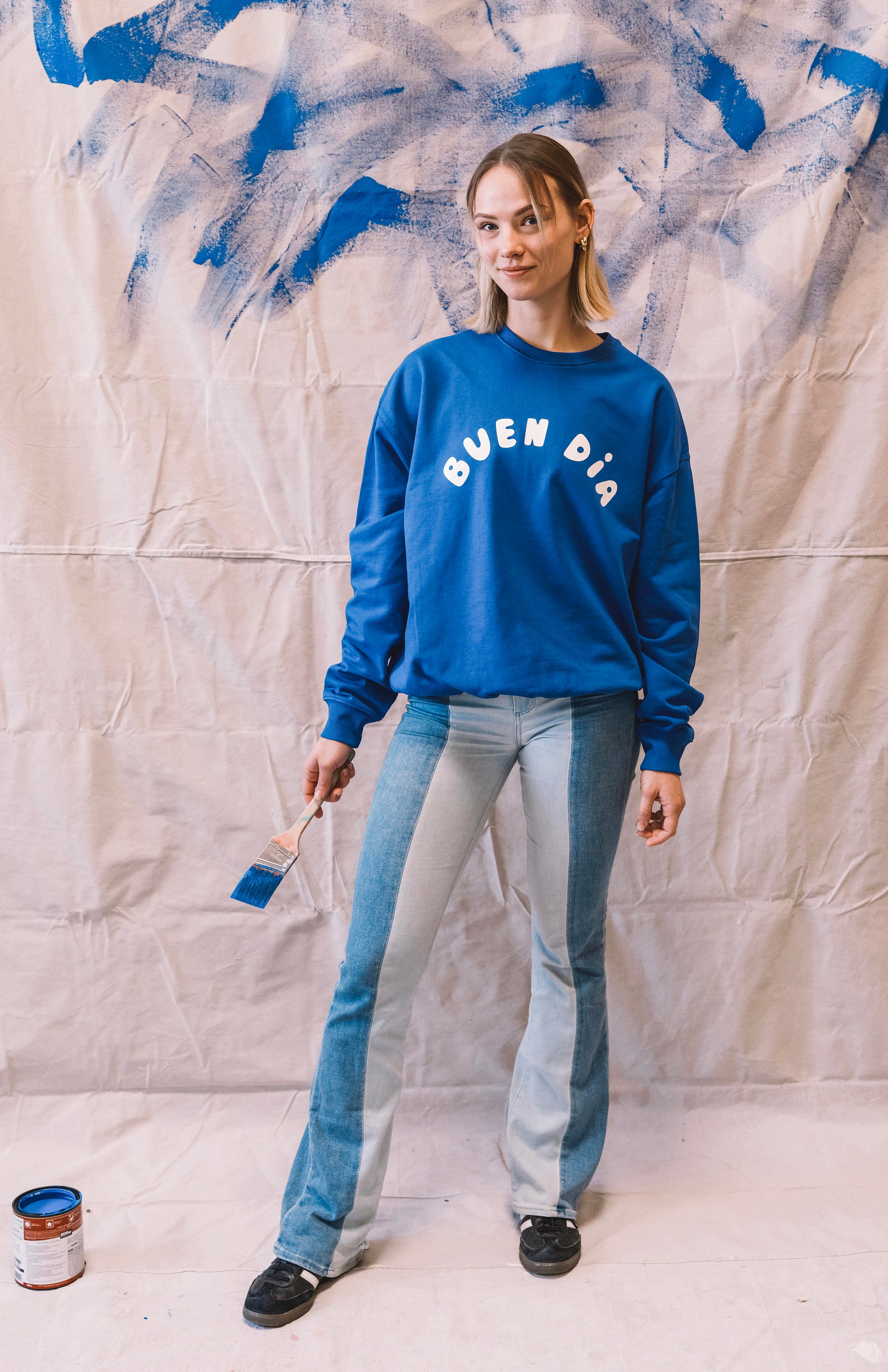 BUEN DIA PUFF SWEATSHIRT IN WORKER BLUE