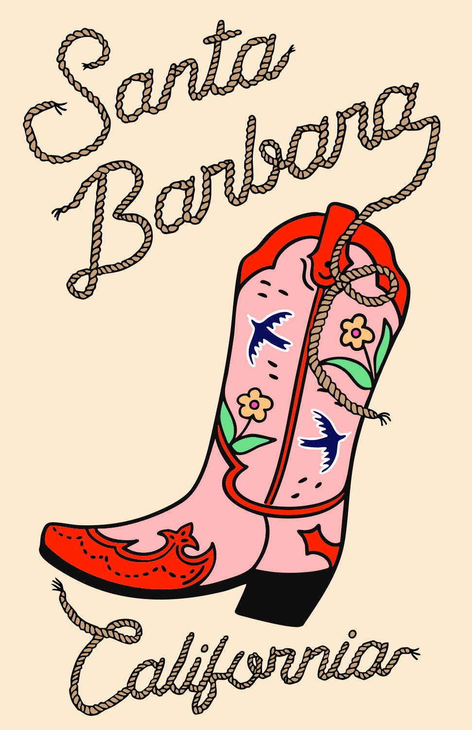 SANTA BARBARA COWGIRL PRINT
