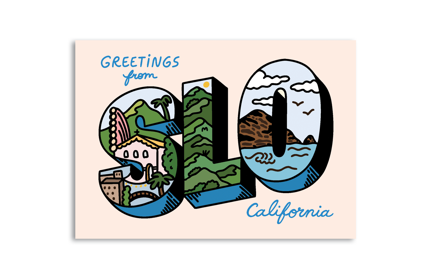 GREETINGS FROM SLO POSTCARD
