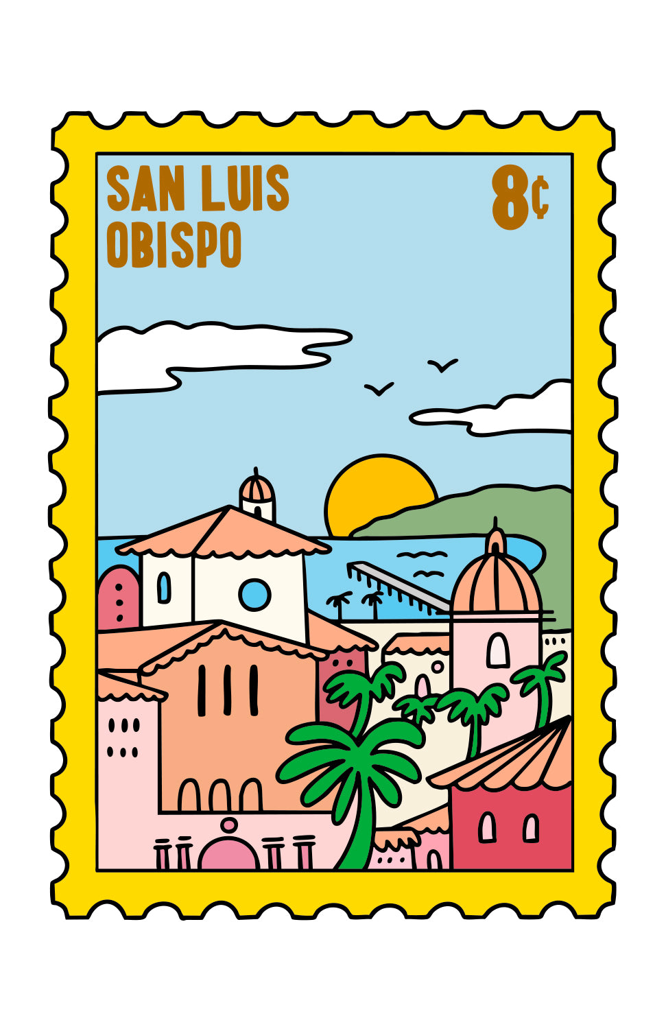 SAN LUIS OBISPO CITY STAMP PRINT
