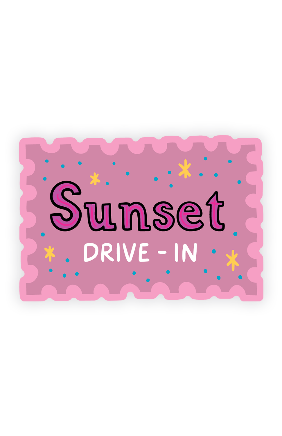 SUNSET DRIVE IN STAMP STICKER