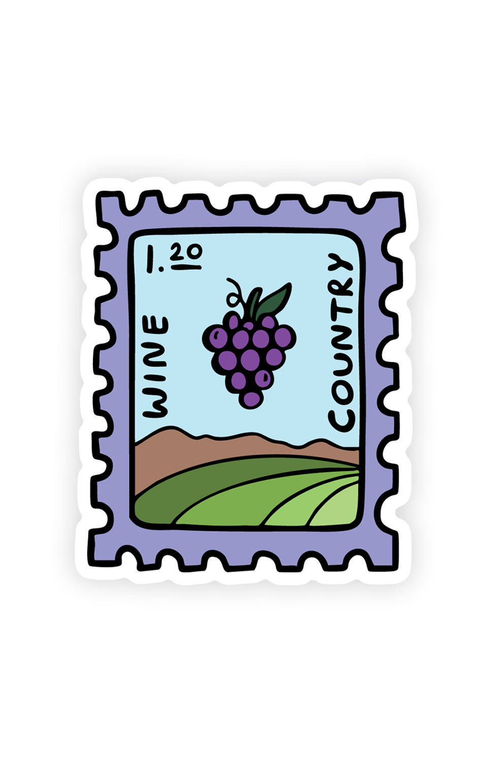 WINE COUNTRY STAMP STICKER