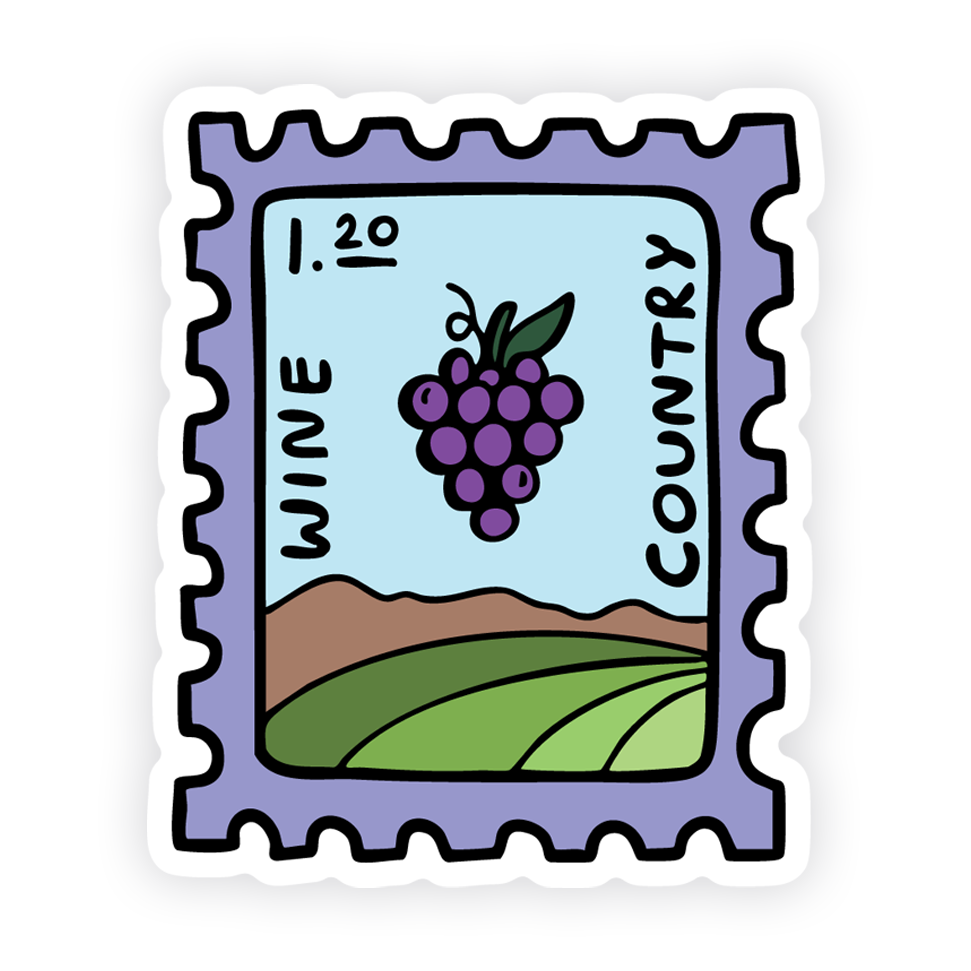 WINE COUNTRY STAMP STICKER