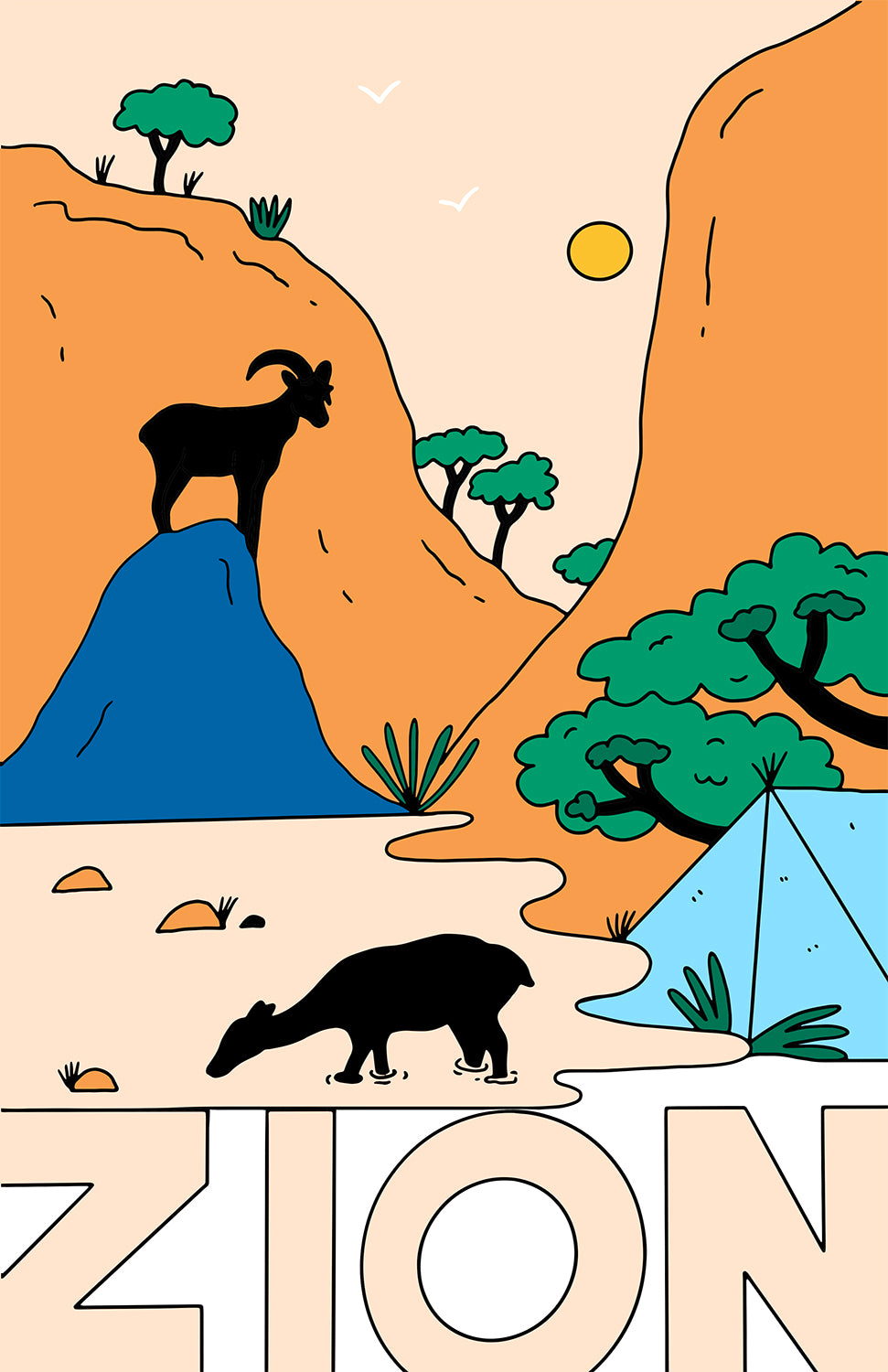 ZION NATIONAL PARK PRINT