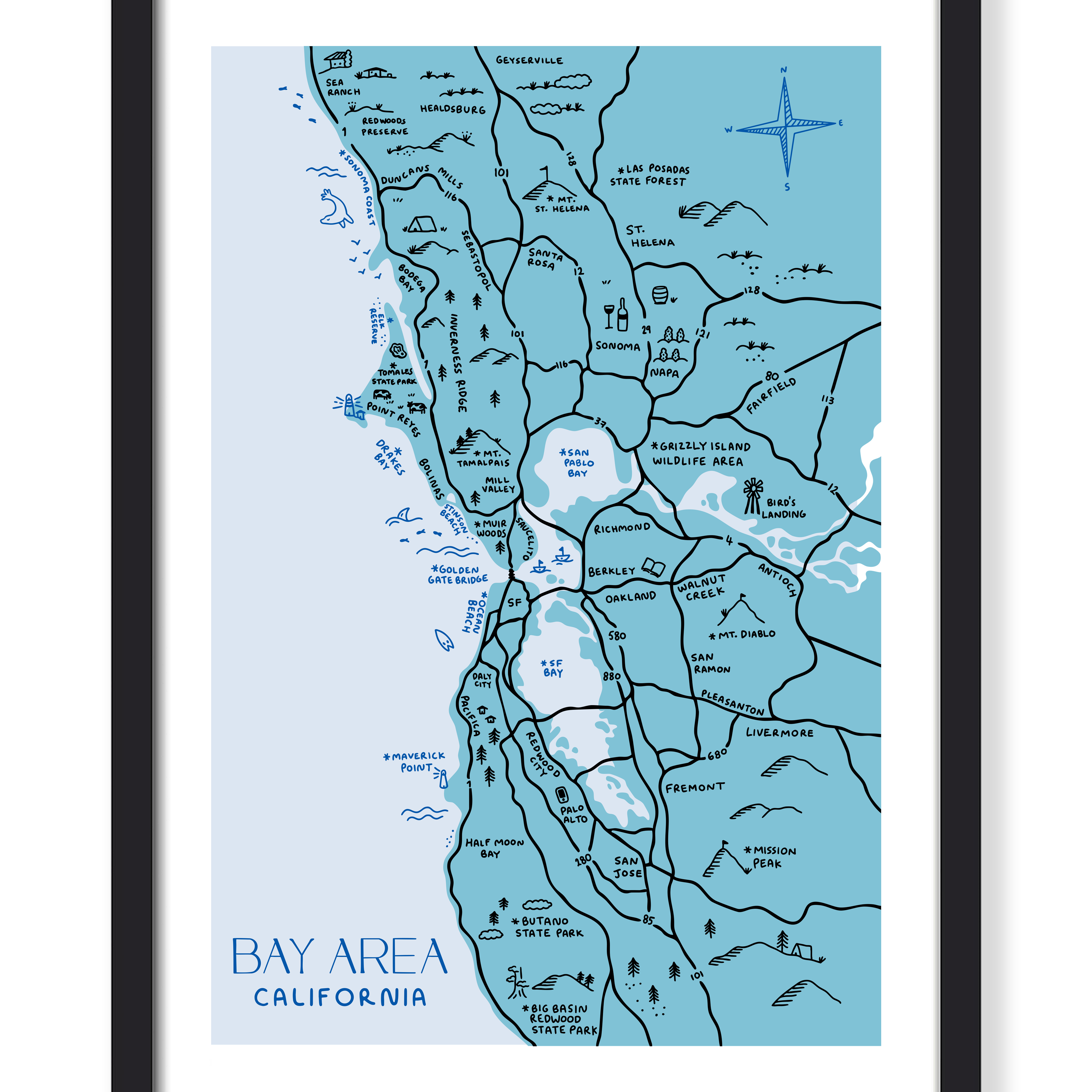 BAY AREA MAP PRINT