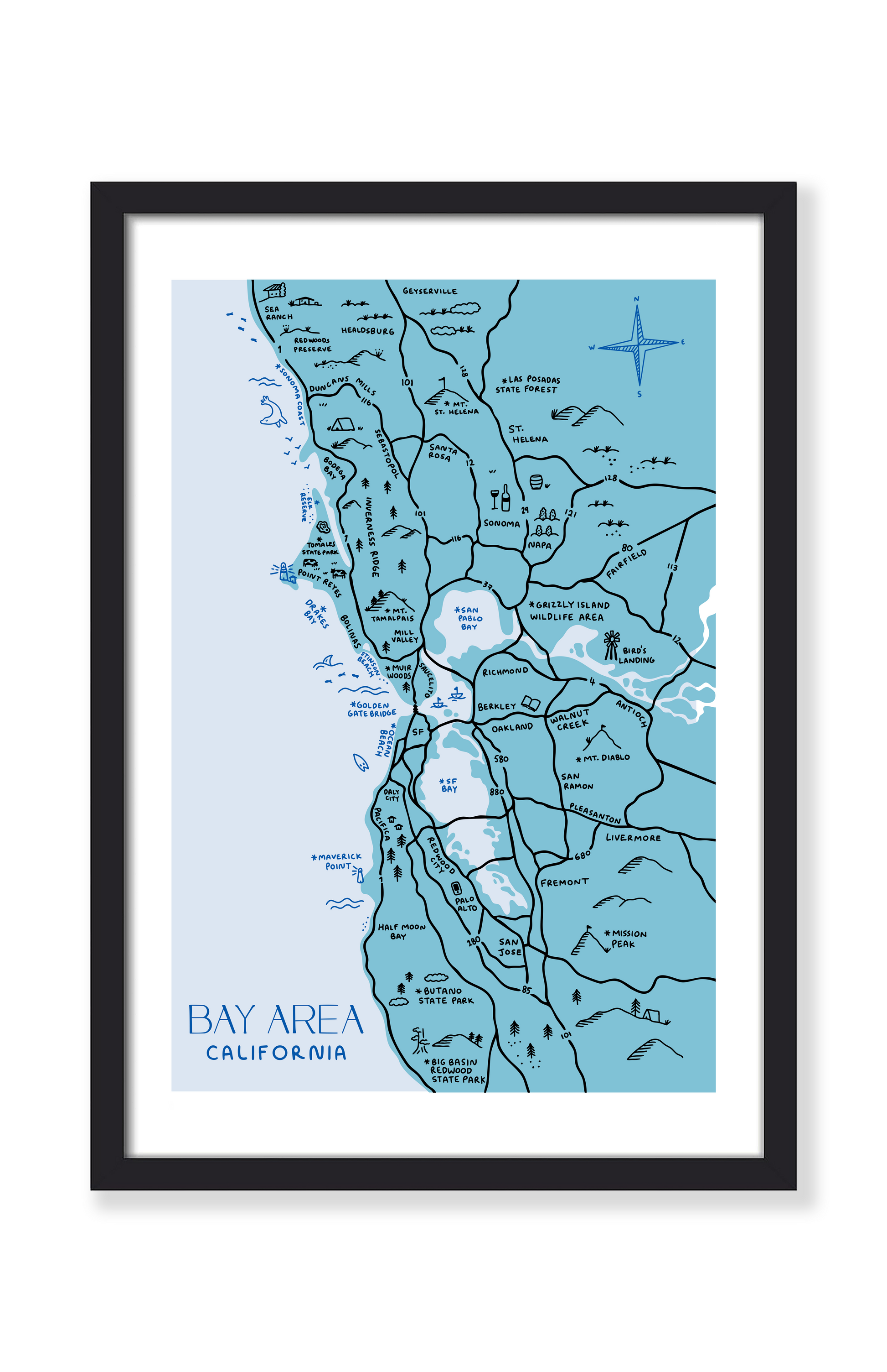 BAY AREA MAP PRINT