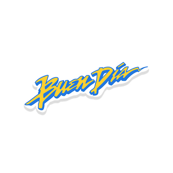 BUEN DIA RETRO STICKER IN YELLOW