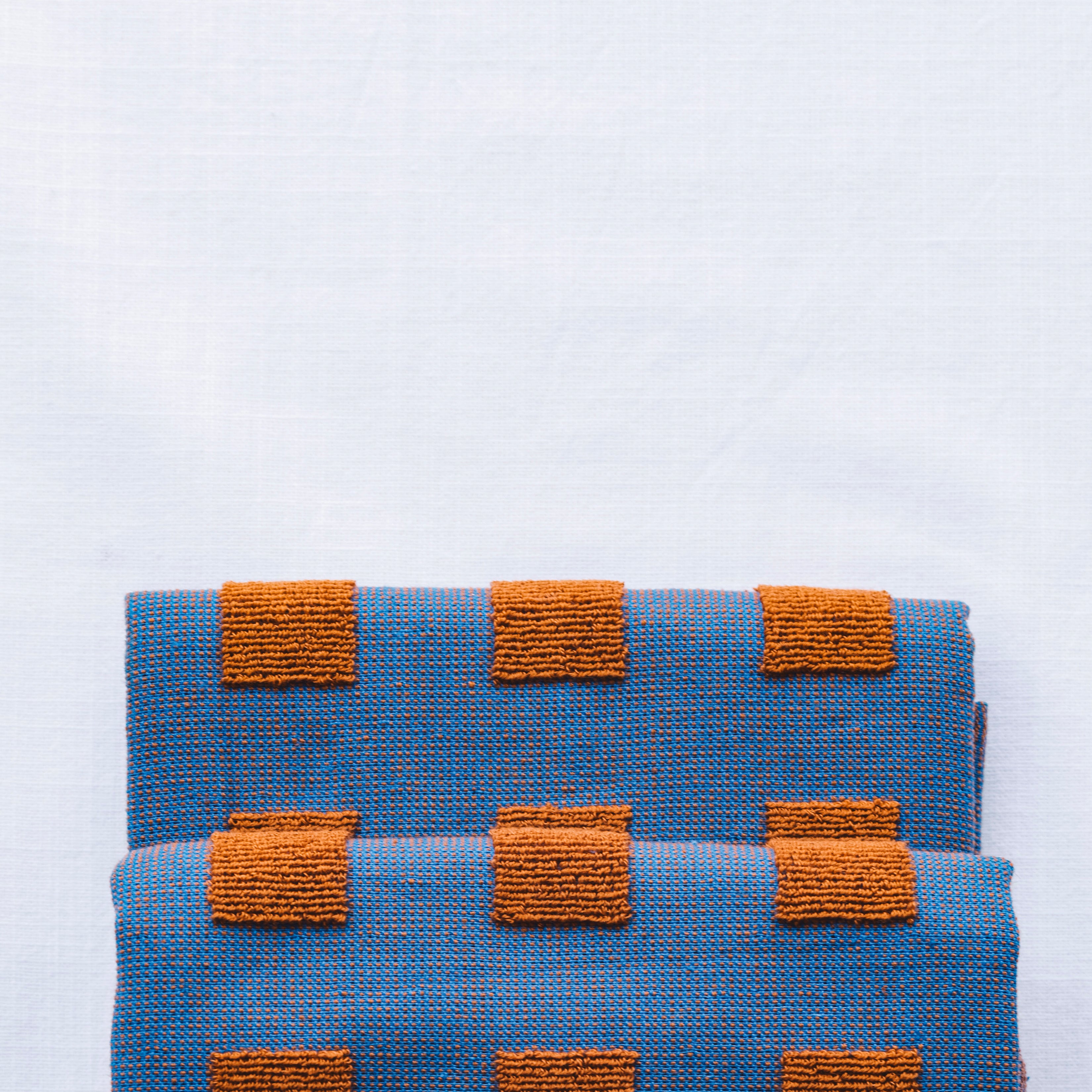 CHECKERED TERRY TEA TOWEL IN BLUE