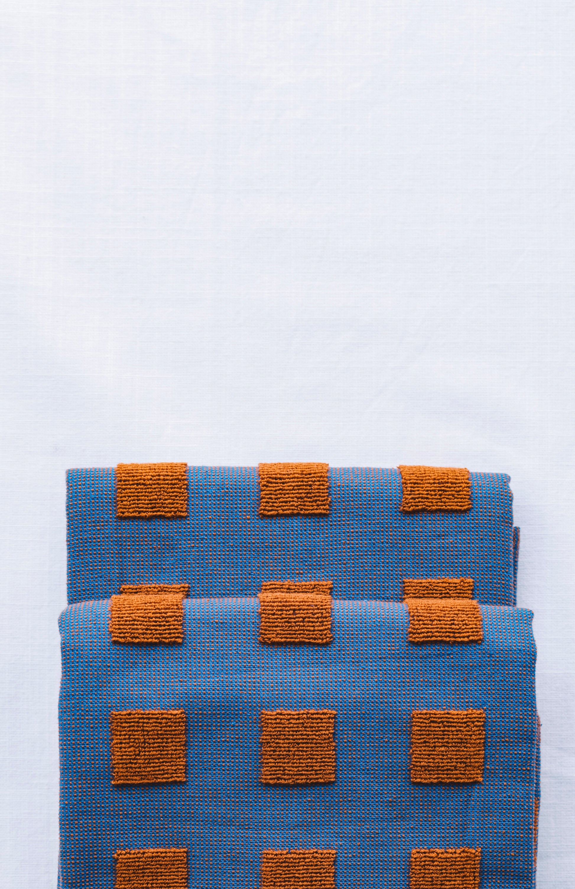 CHECKERED TERRY TEA TOWEL IN BLUE