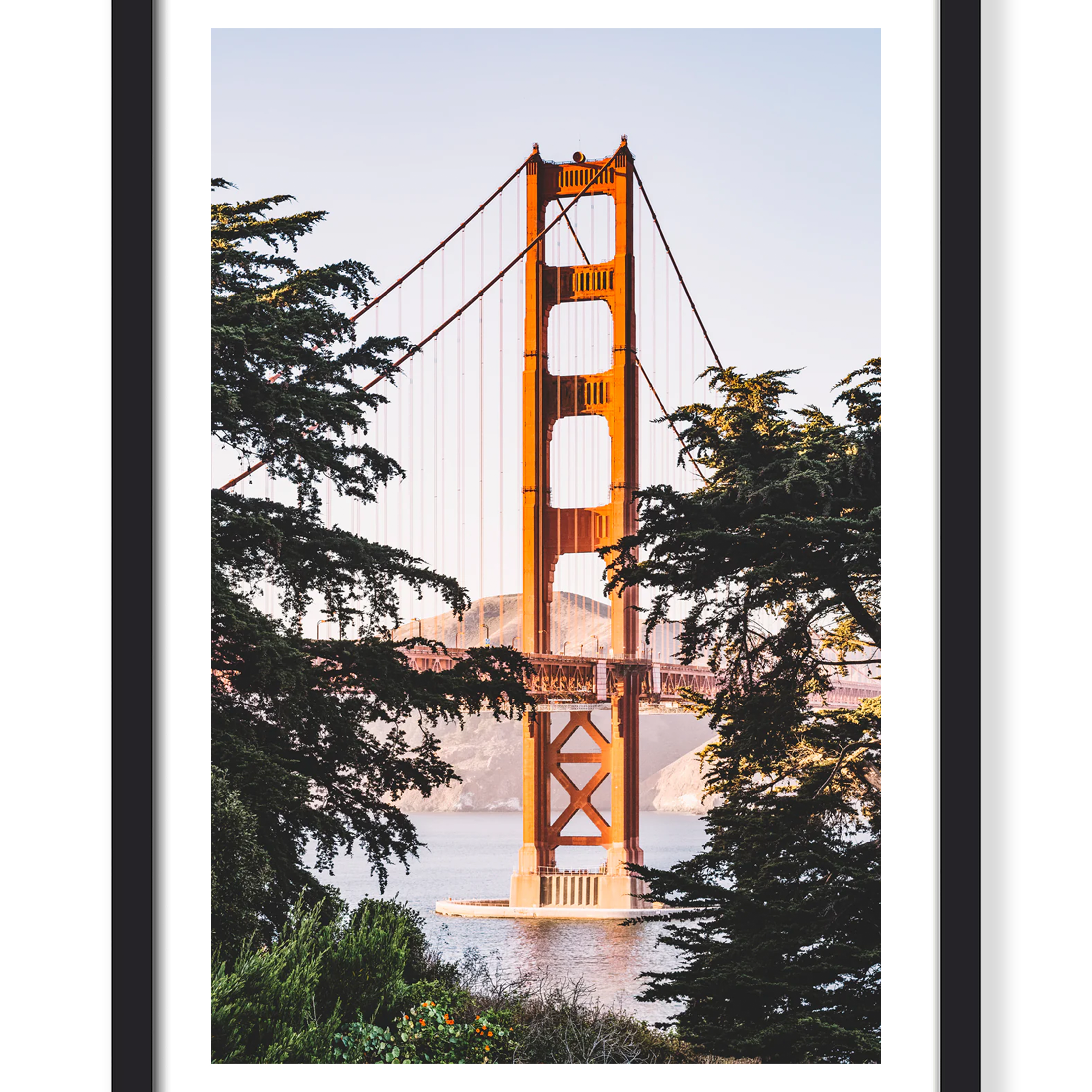 GOLDEN GATE BRIDGE THROUGH THE TREES PRINT