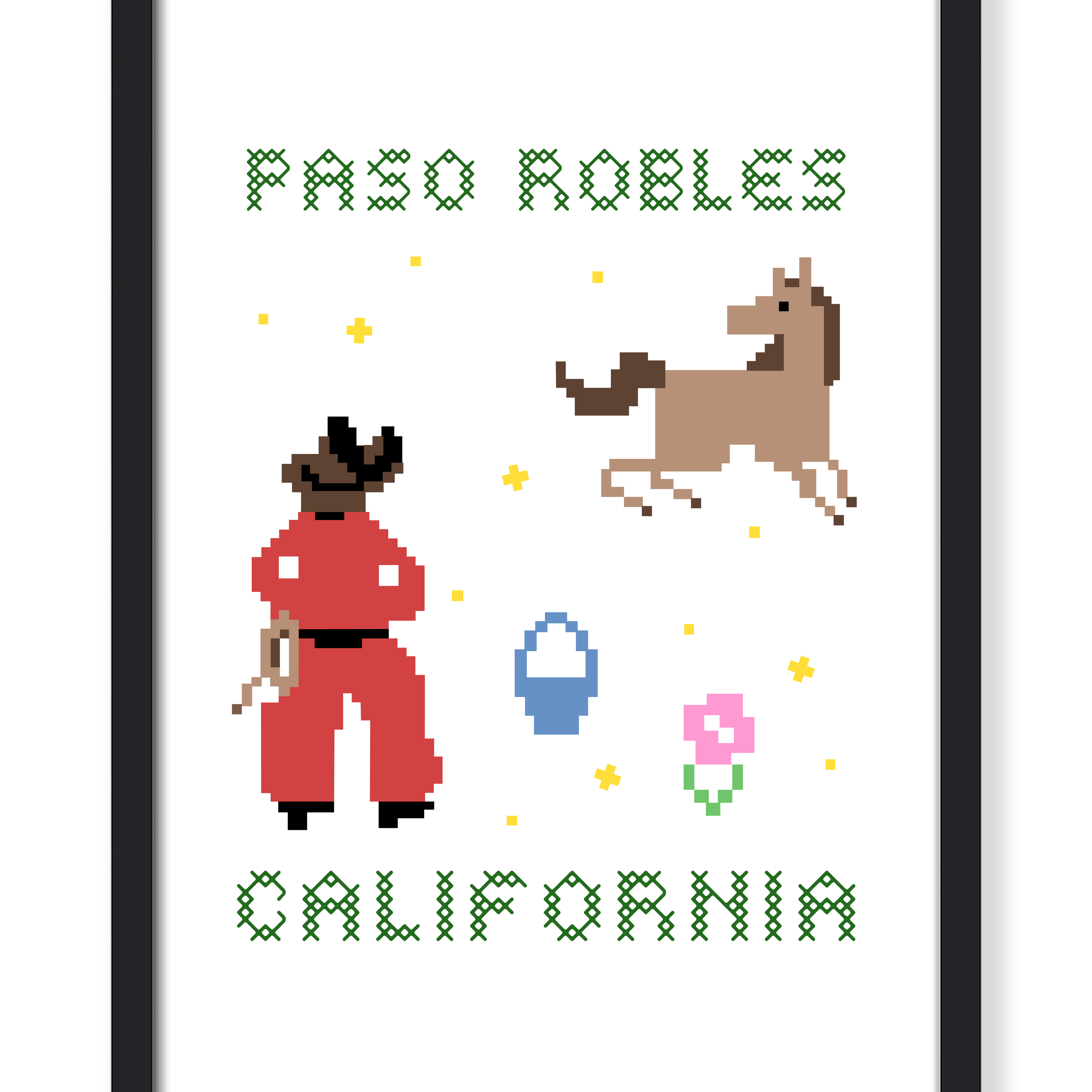 CROSS STITCH COWBOY PRINT