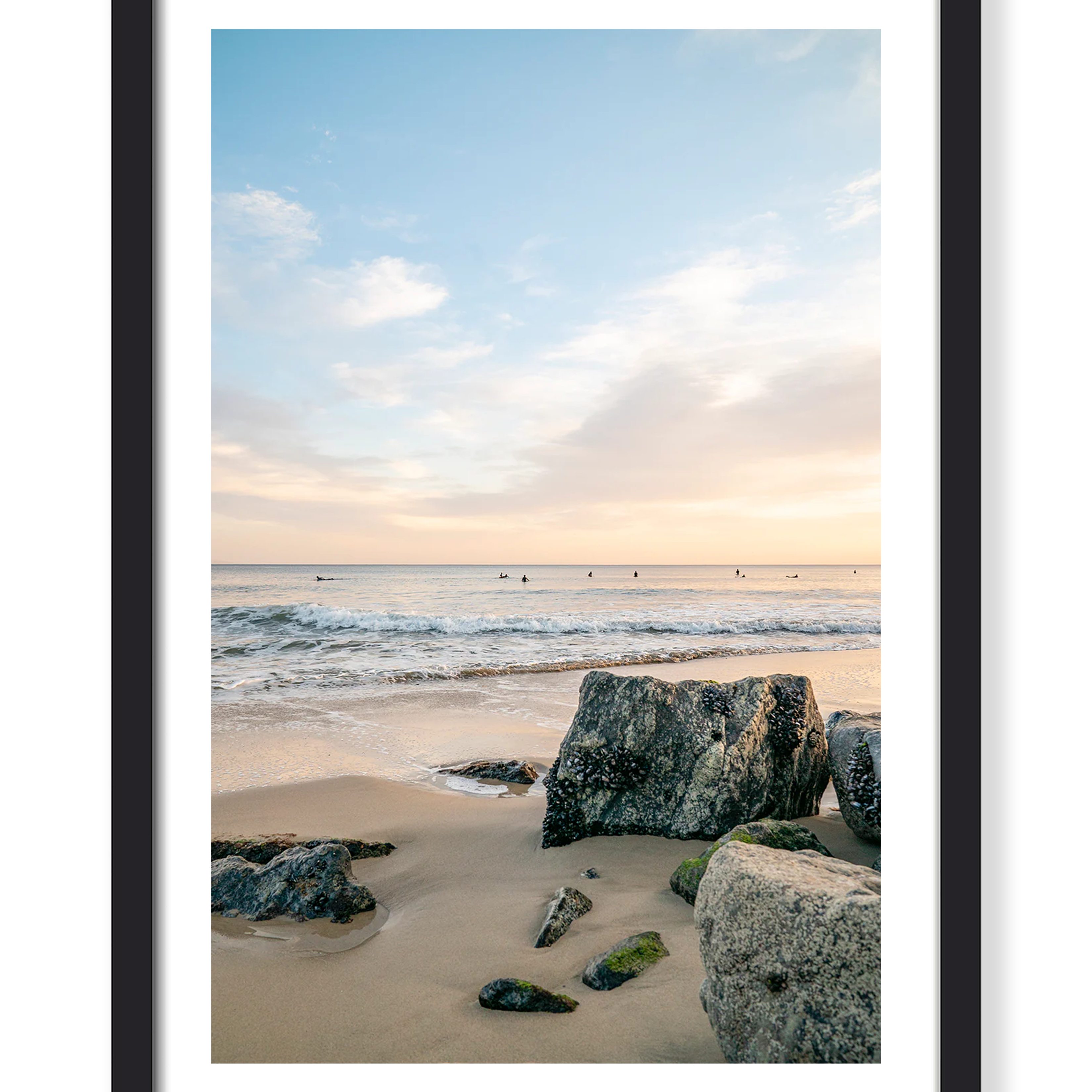 SURFERS AT RINCON BEACH PRINT