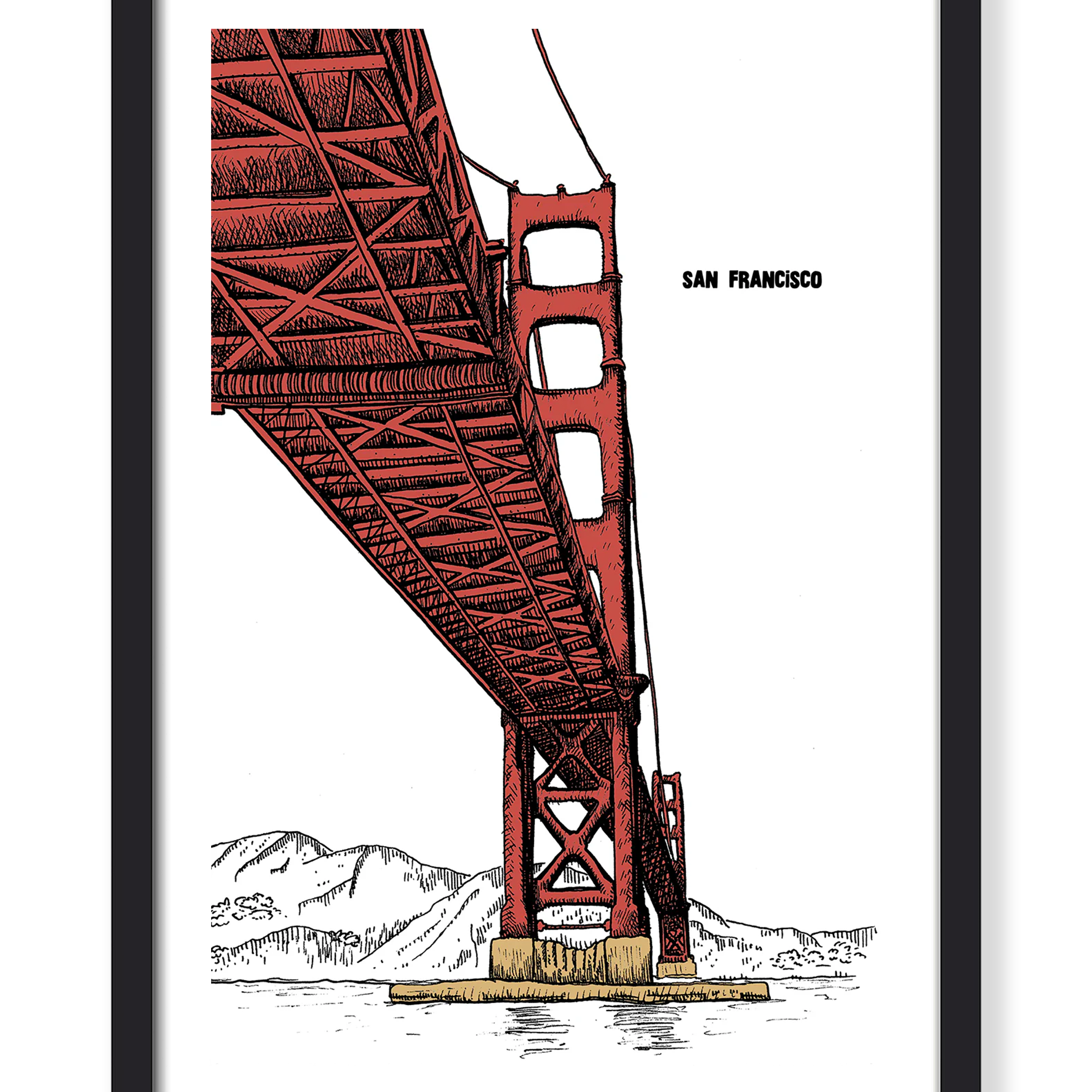 GOLDEN GATE BRIDGE ILLUSTRATION PRINT
