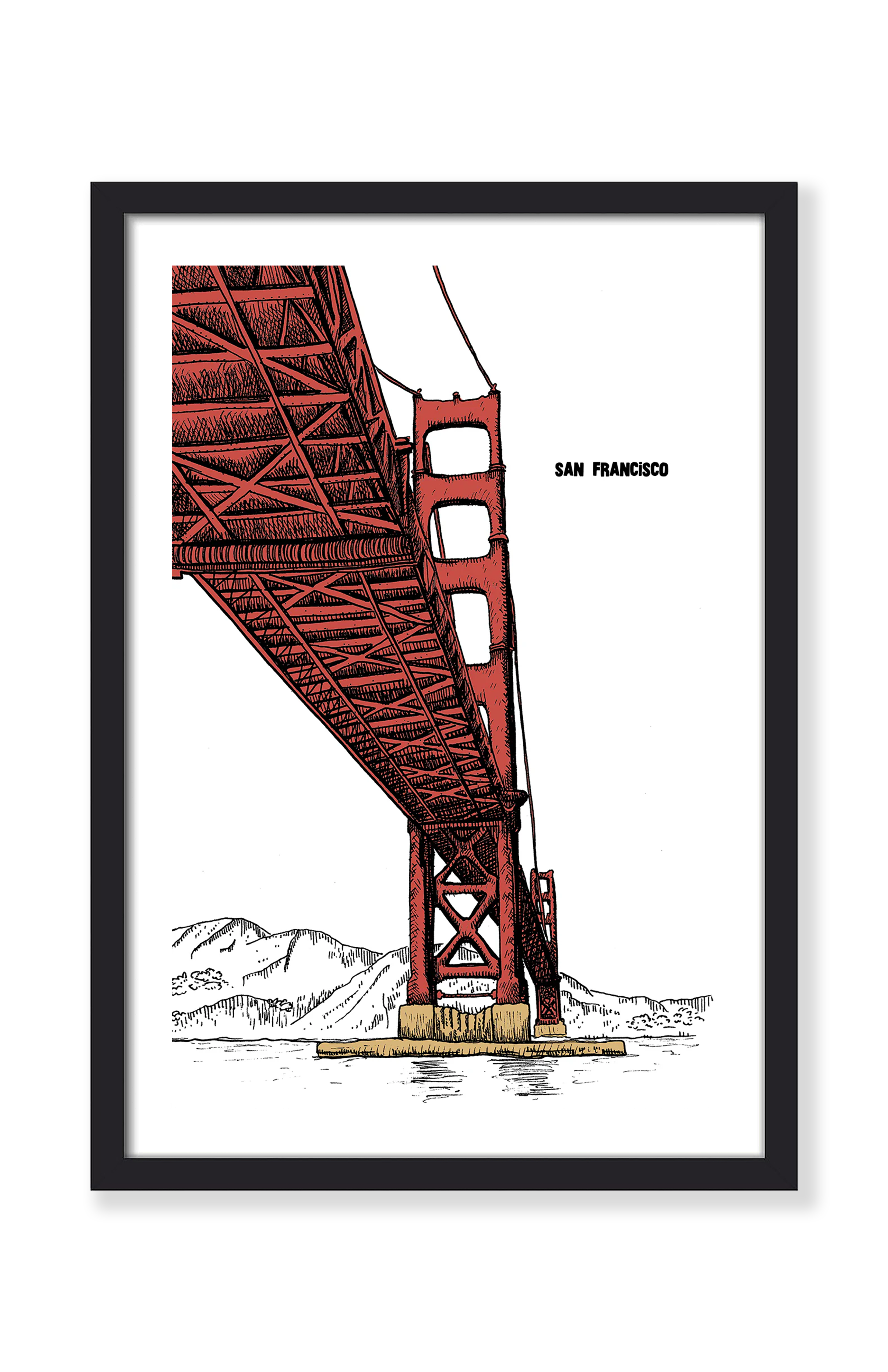 GOLDEN GATE BRIDGE ILLUSTRATION PRINT
