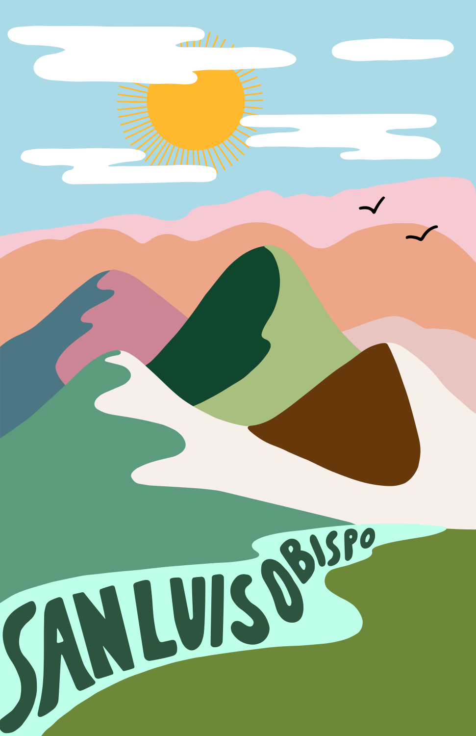 SUNSET OVER SAN LUIS OBISPO PRINT