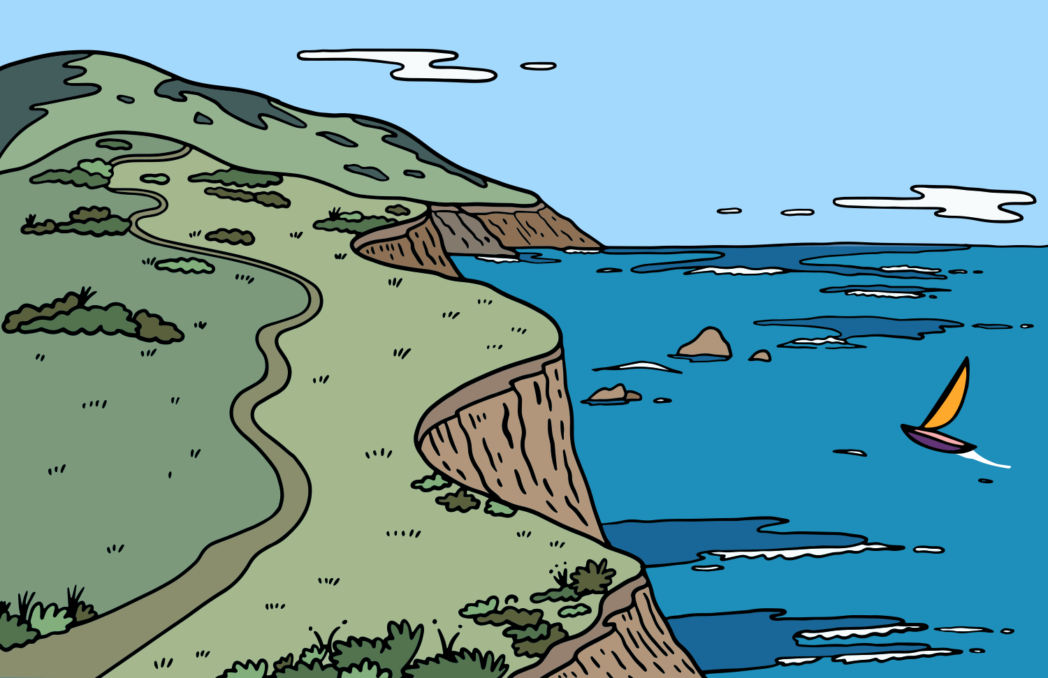 CENTRAL  COAST SAILING PRINT