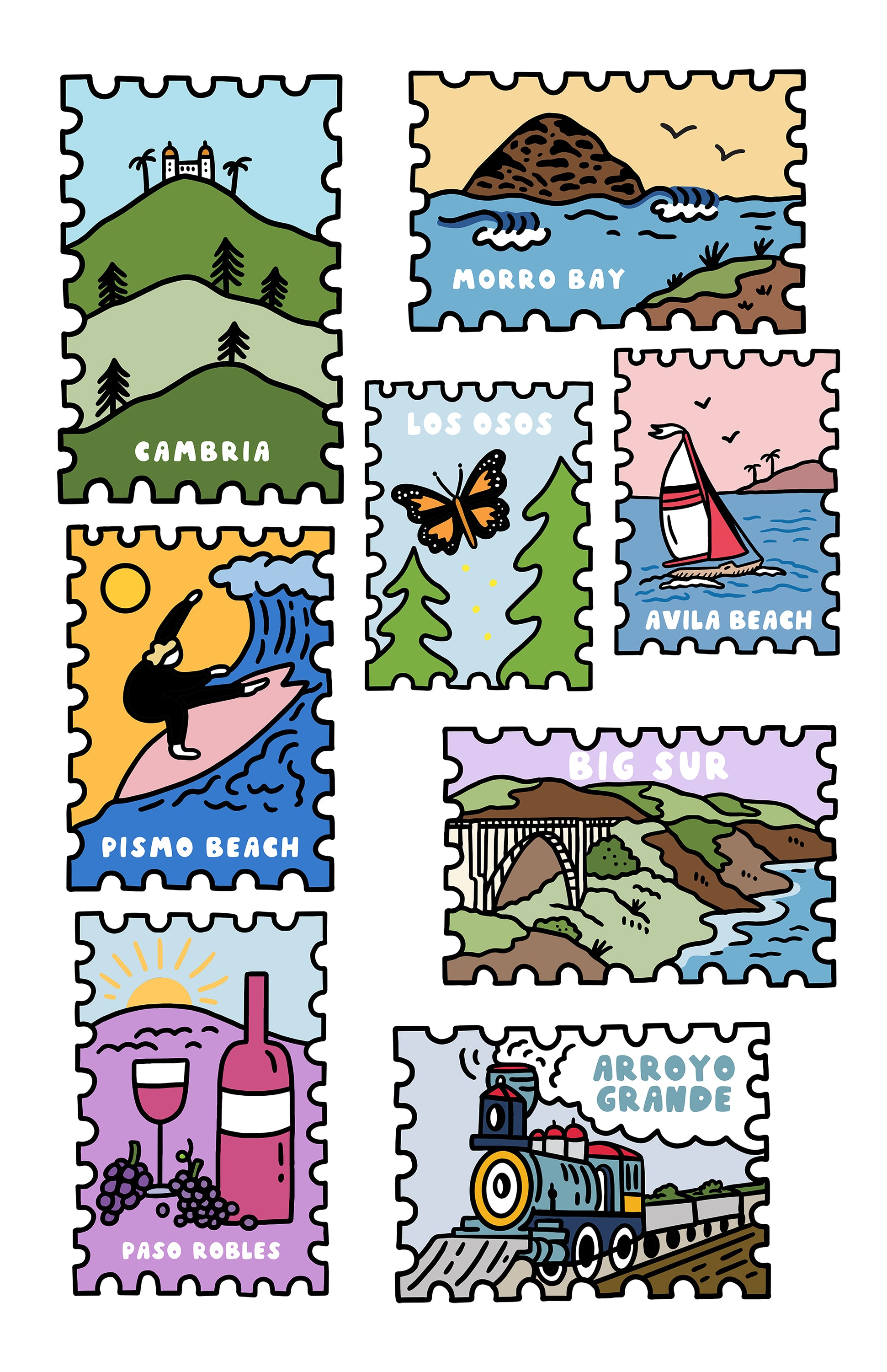 CENTRAL COAST STAMPS PRINT