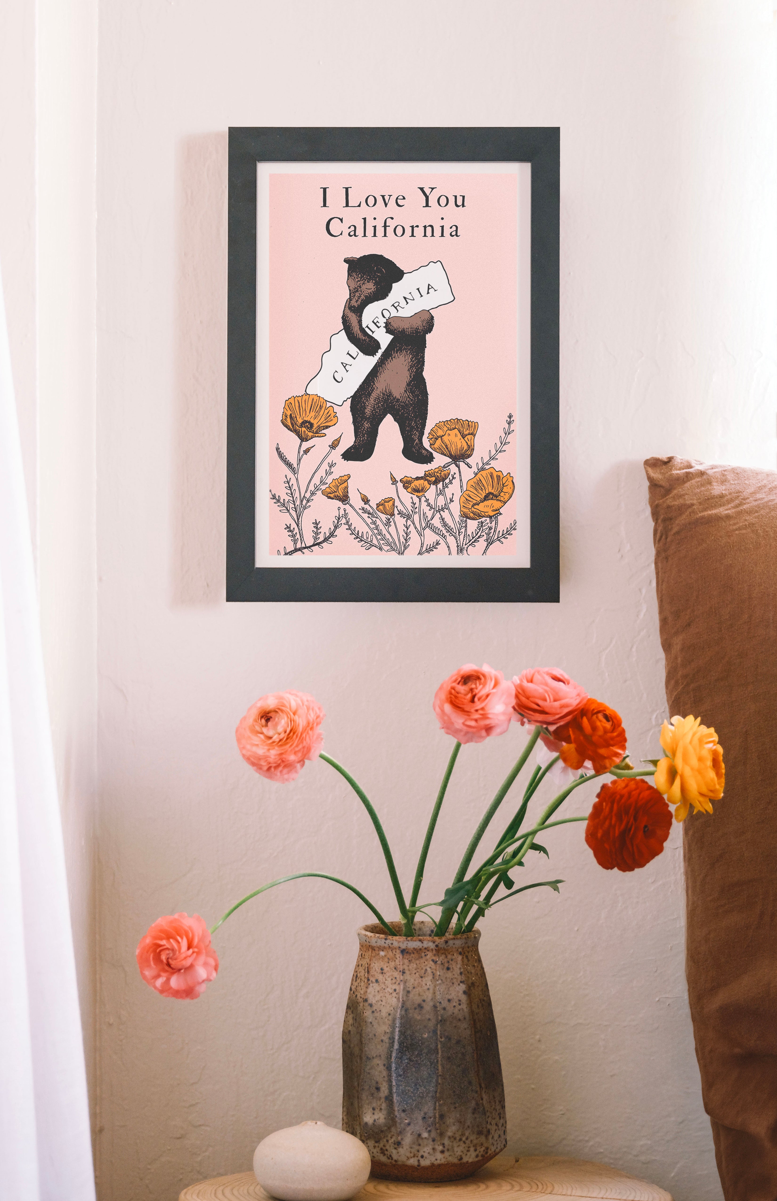 I LOVE YOU CALIFORNIA BEAR PRINT in PINK PRINT