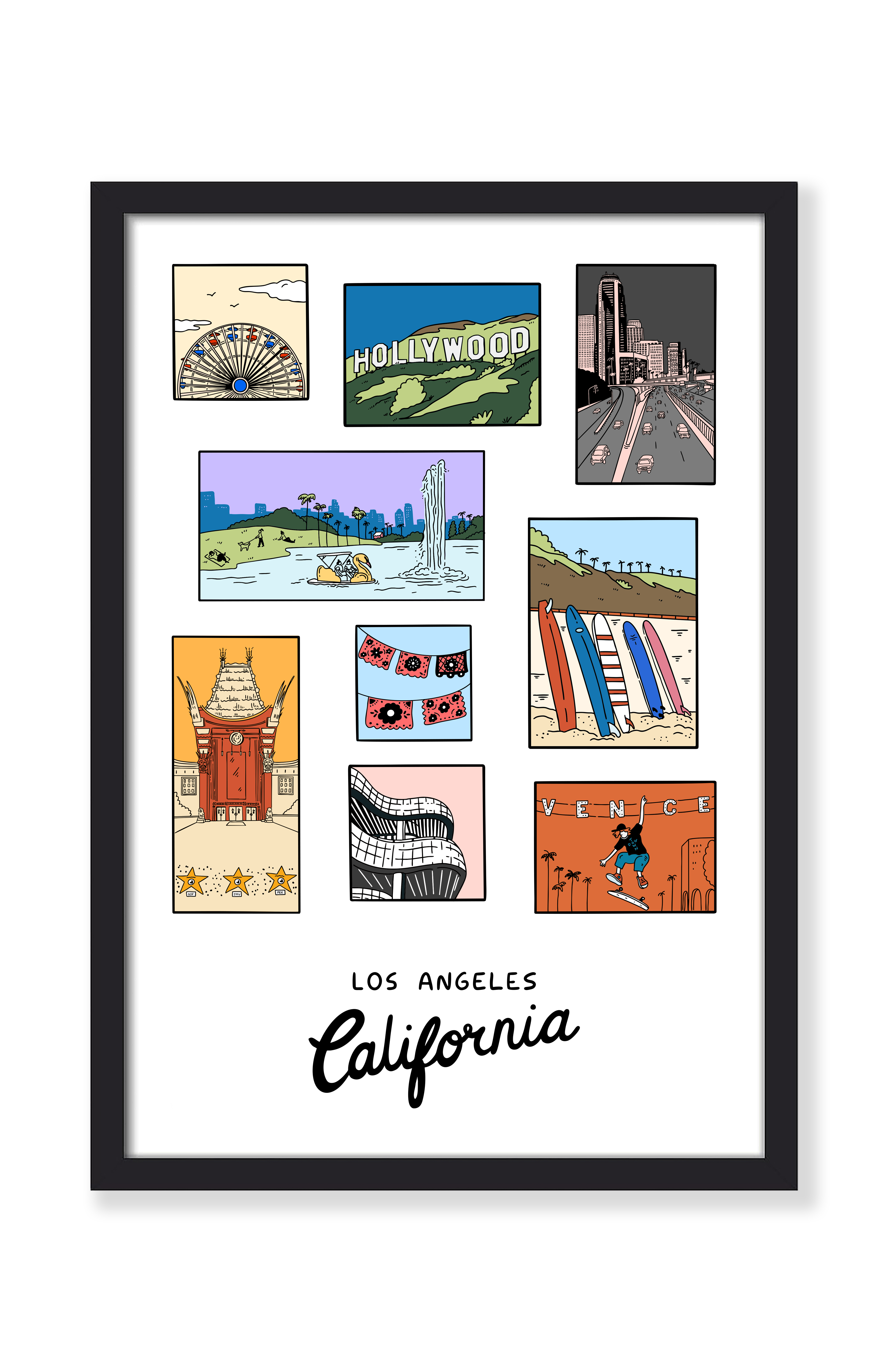 LOS ANGELES ICONS COLOR PRINT