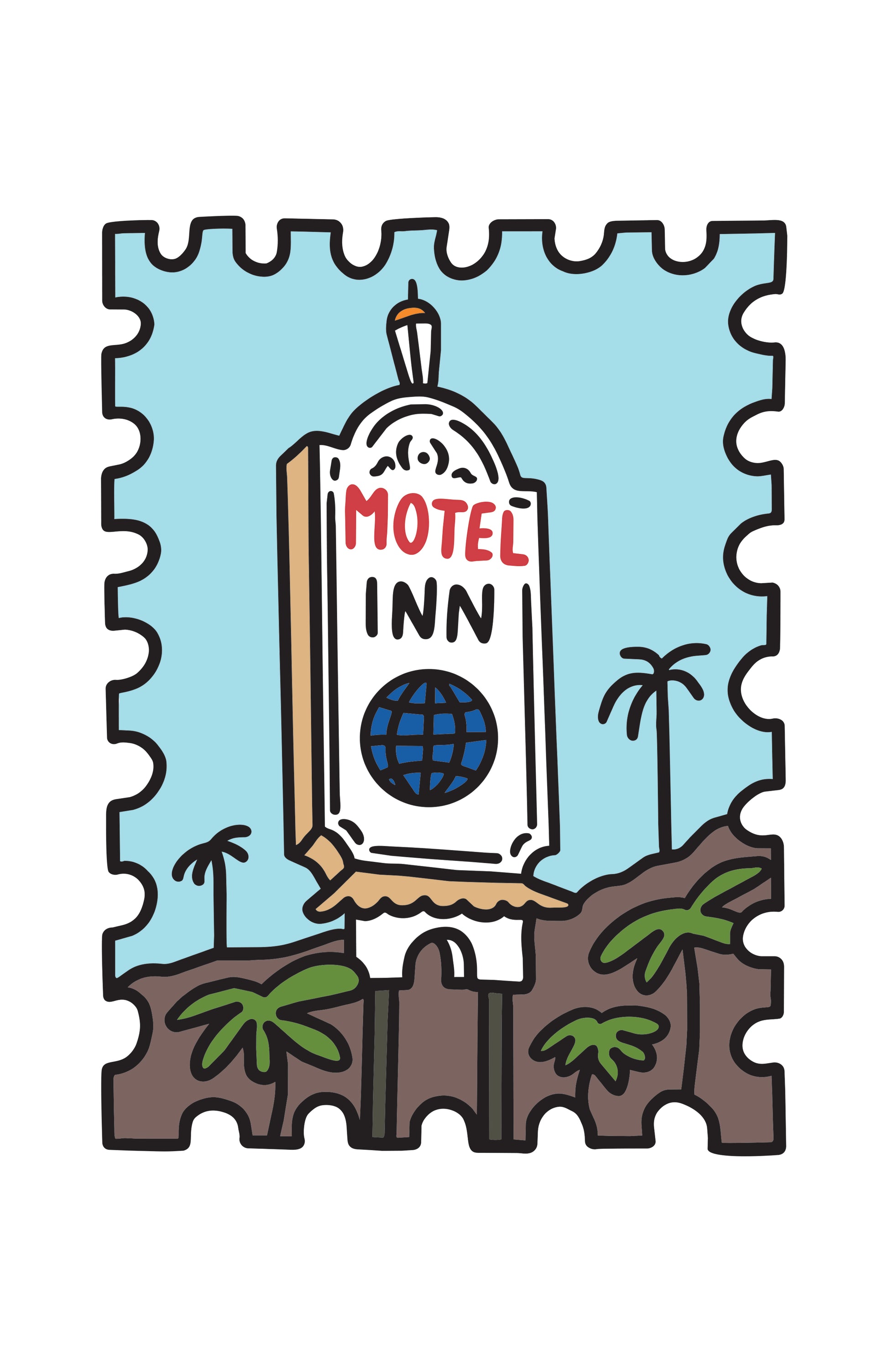 MOTEL INN STAMP PRINT